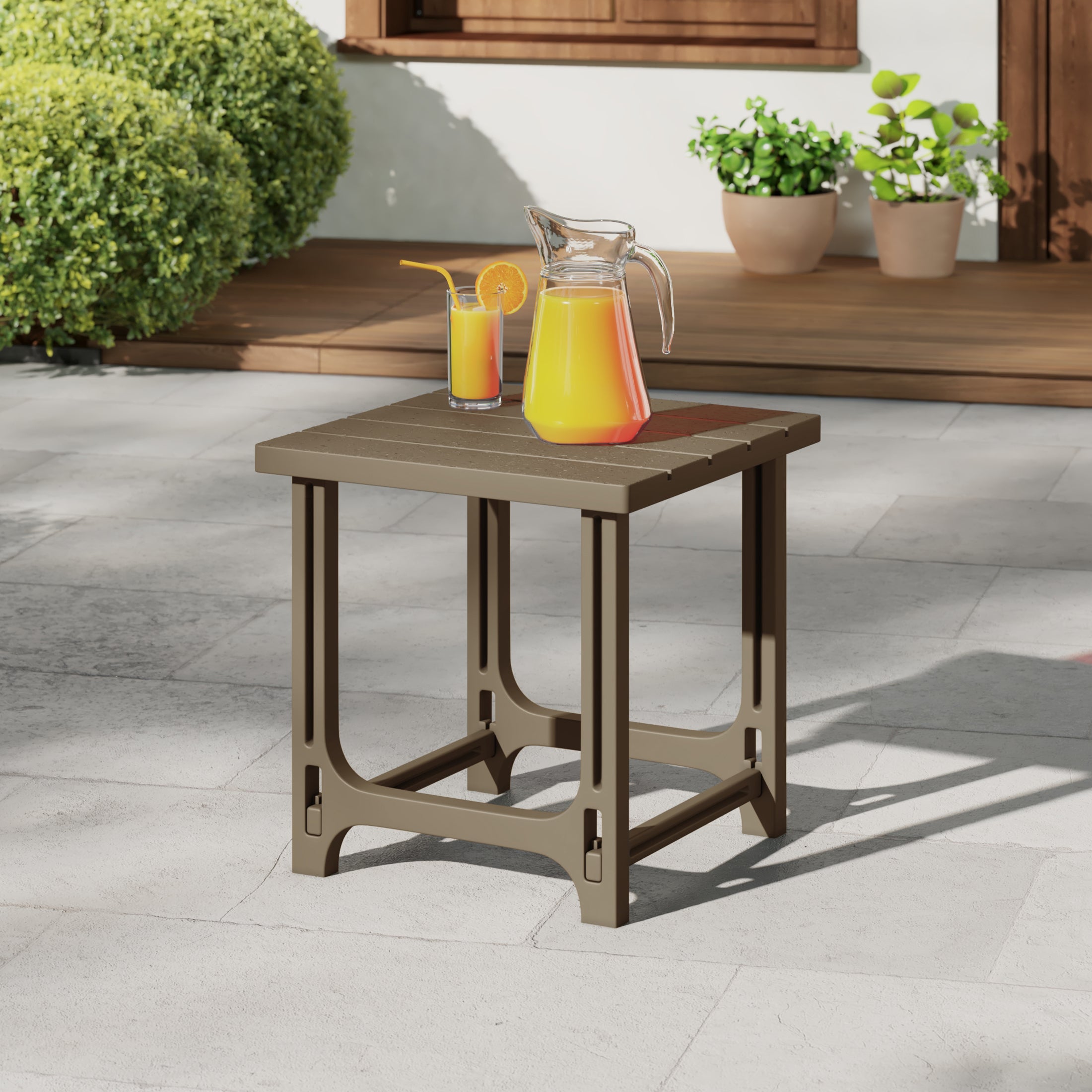 Cayman Outdoor 18" HDPE Square Adirondack Patio Side Table