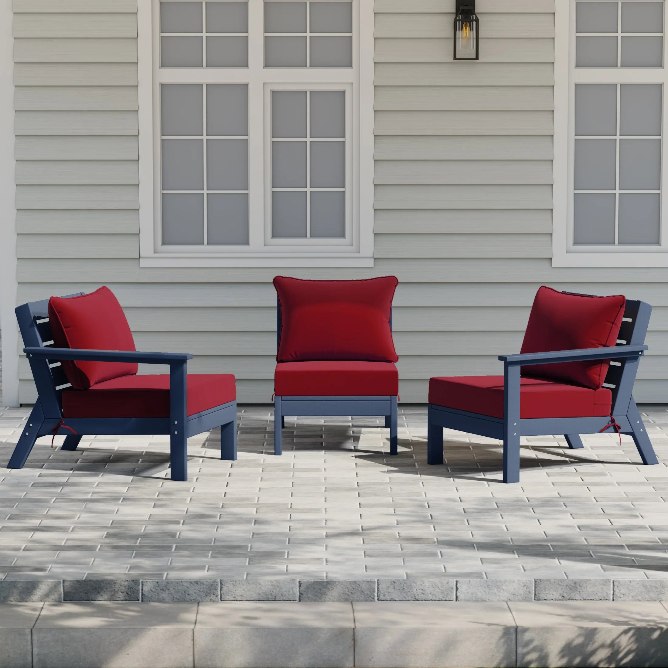 Portsmouth Outdoor Patio HDPE Sectional Sofa with Patio Cushions