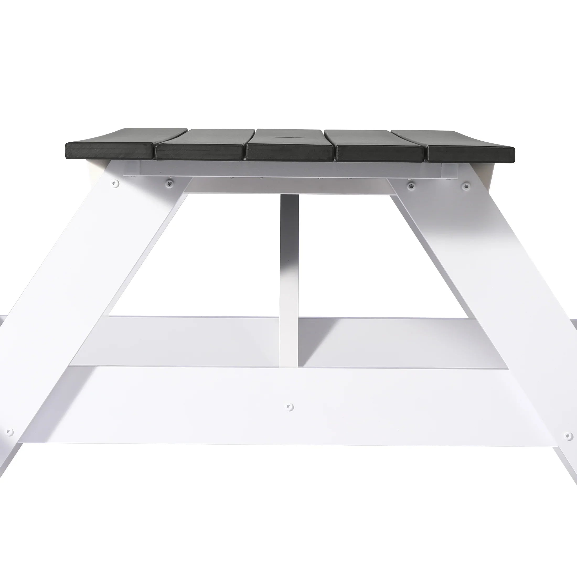 Macon Outdoor 70" HDPE Plastic Picnic Table Bench With Umbrella Hole