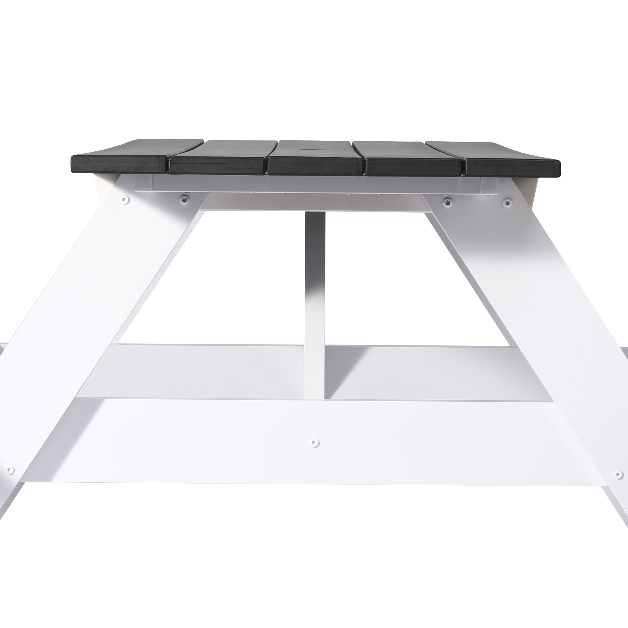 Macon Outdoor 70" HDPE Plastic Picnic Table Bench With Umbrella Hole