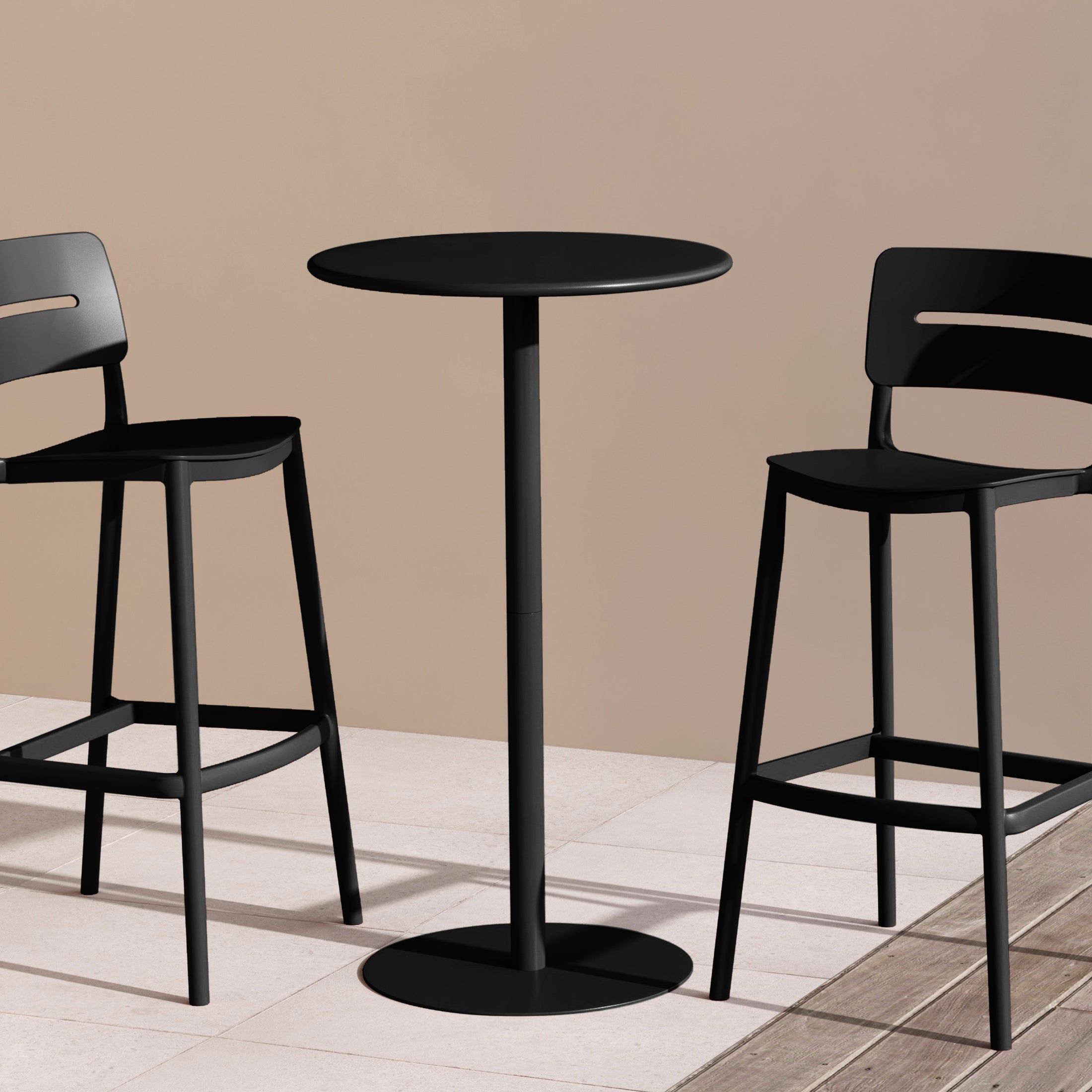 Sunshine 41.25" Adjustable Metal Round Bar Height Table