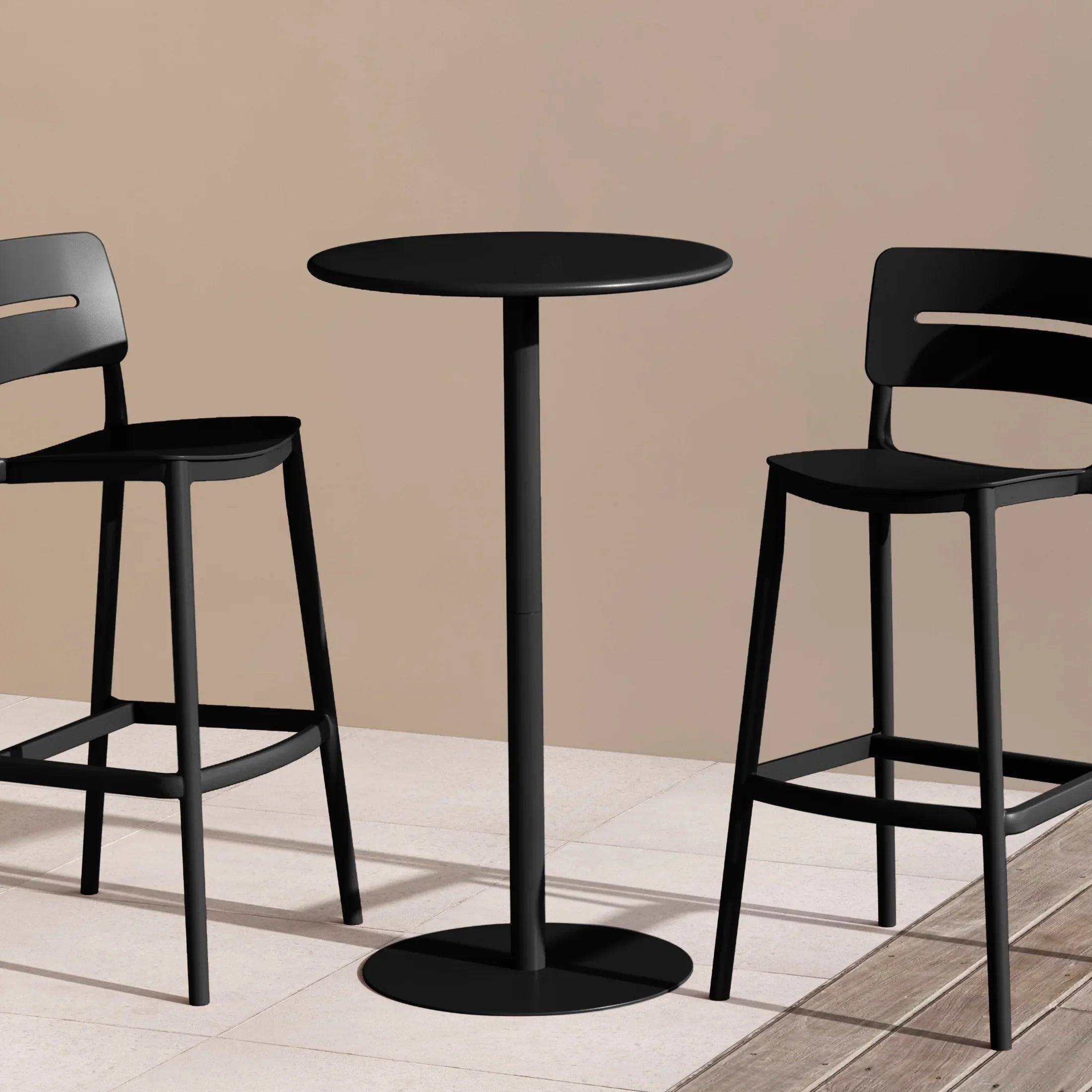 Sunshine 41.25" Adjustable Metal Round Bar Height Table