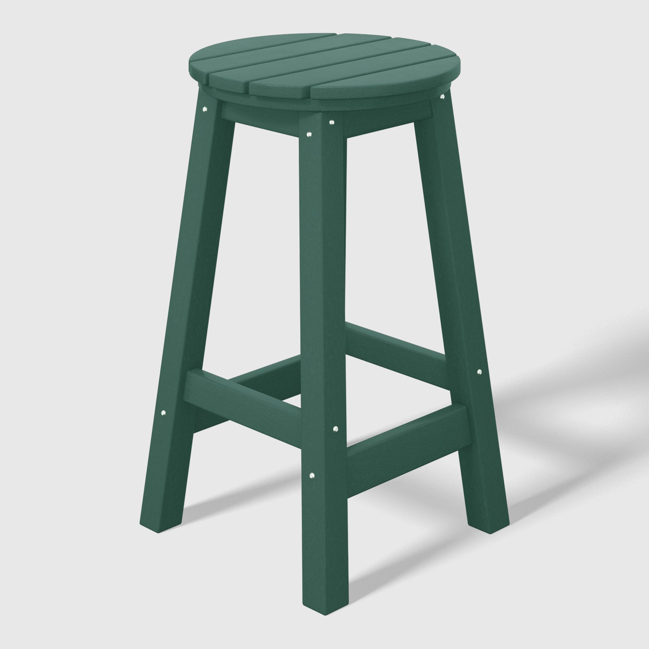 Paradise 24" HDPE Outdoor Patio Round Counter Height Bar Stool Set of 3