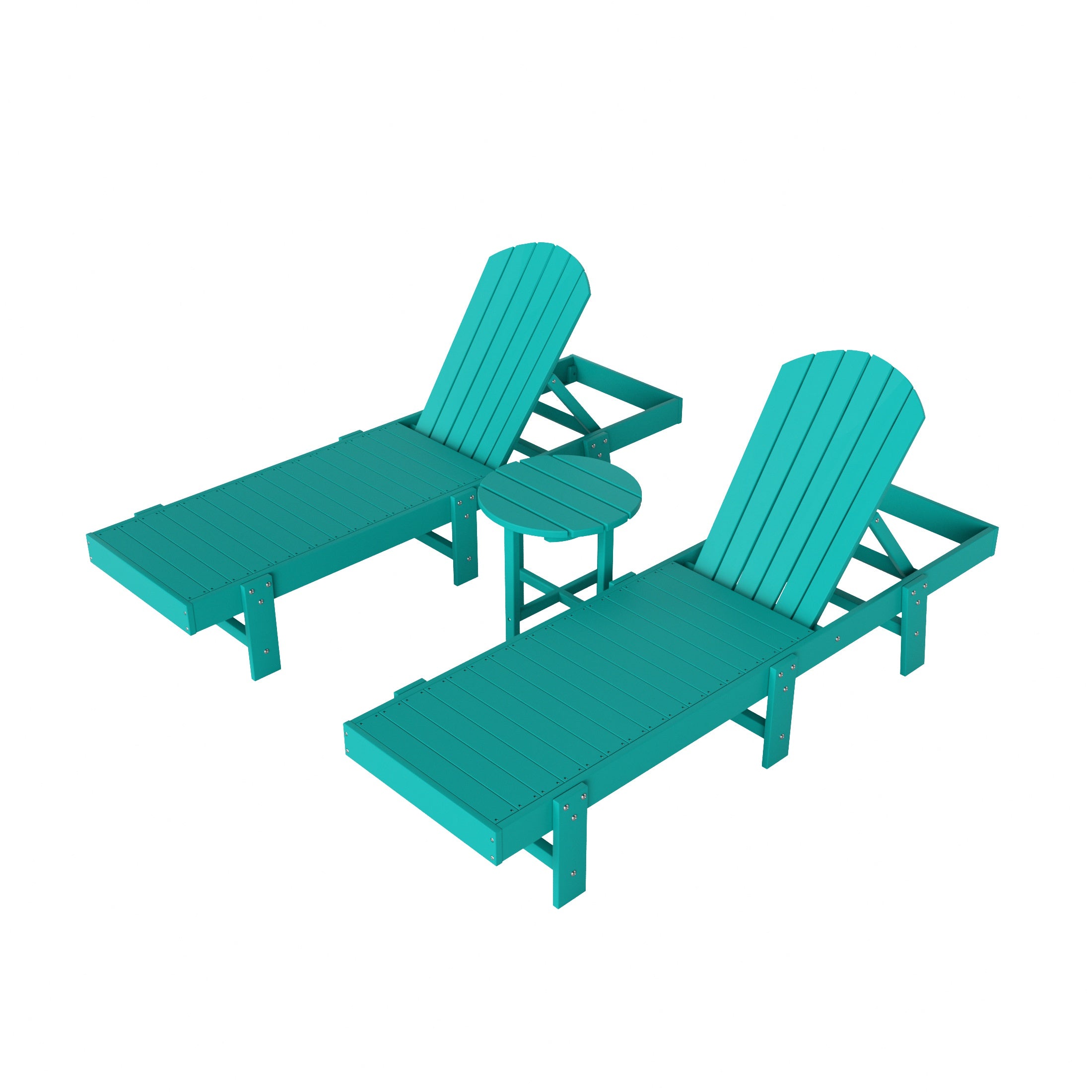 Portside 3 Piece Adirondack Poly Reclining Chaise Lounge