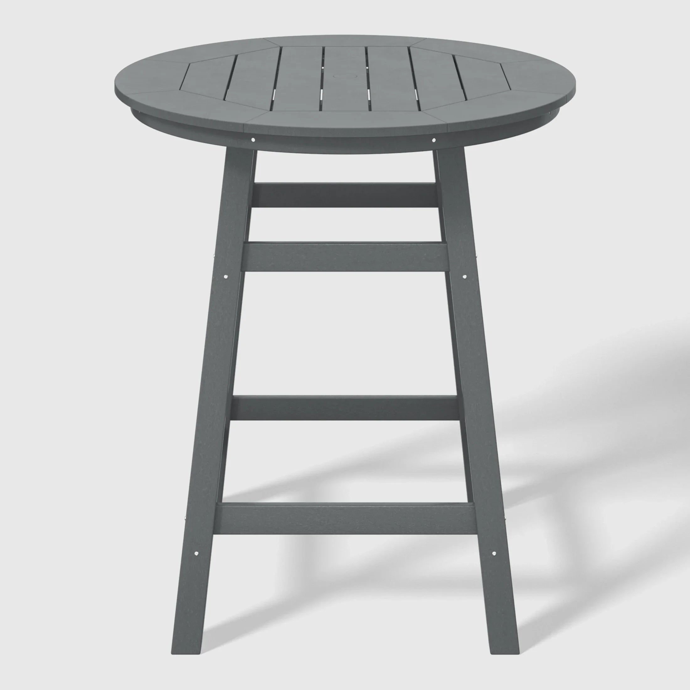 Paradise 5-Piece HDPE Outdoor Patio Dining Bar Bistro Table Set with Counter High Round Bar Stools
