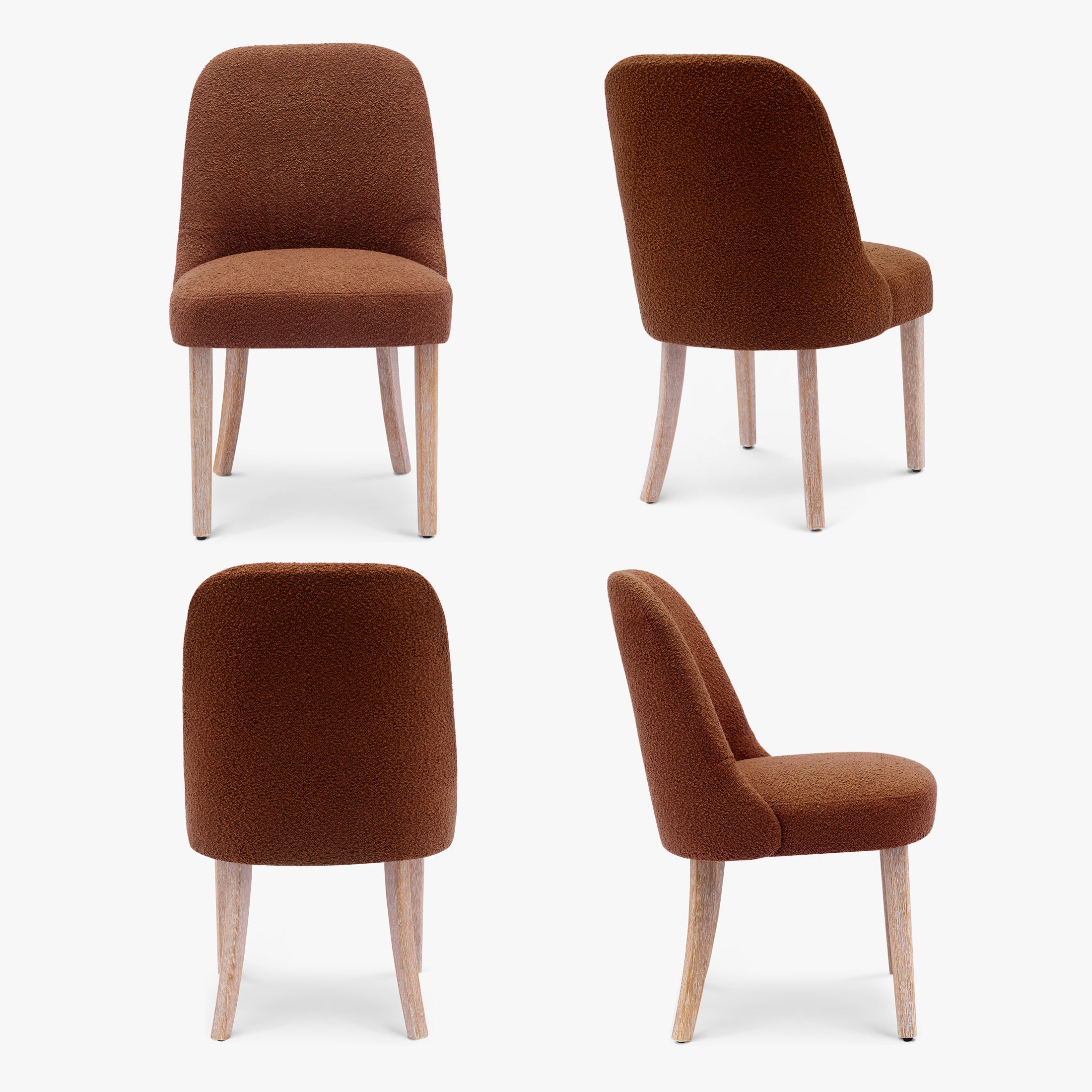 Amélie Mid-Century Modern Upholstered Boucle Dining Chair (Set of 4)