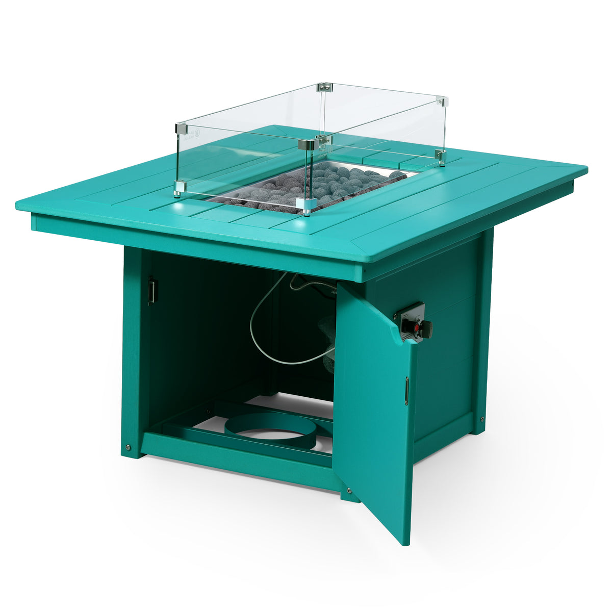Sol 46" Modern Outdoor 55,000 BTU Patio Gas Propane Rectangle Deck Fire Pit Table