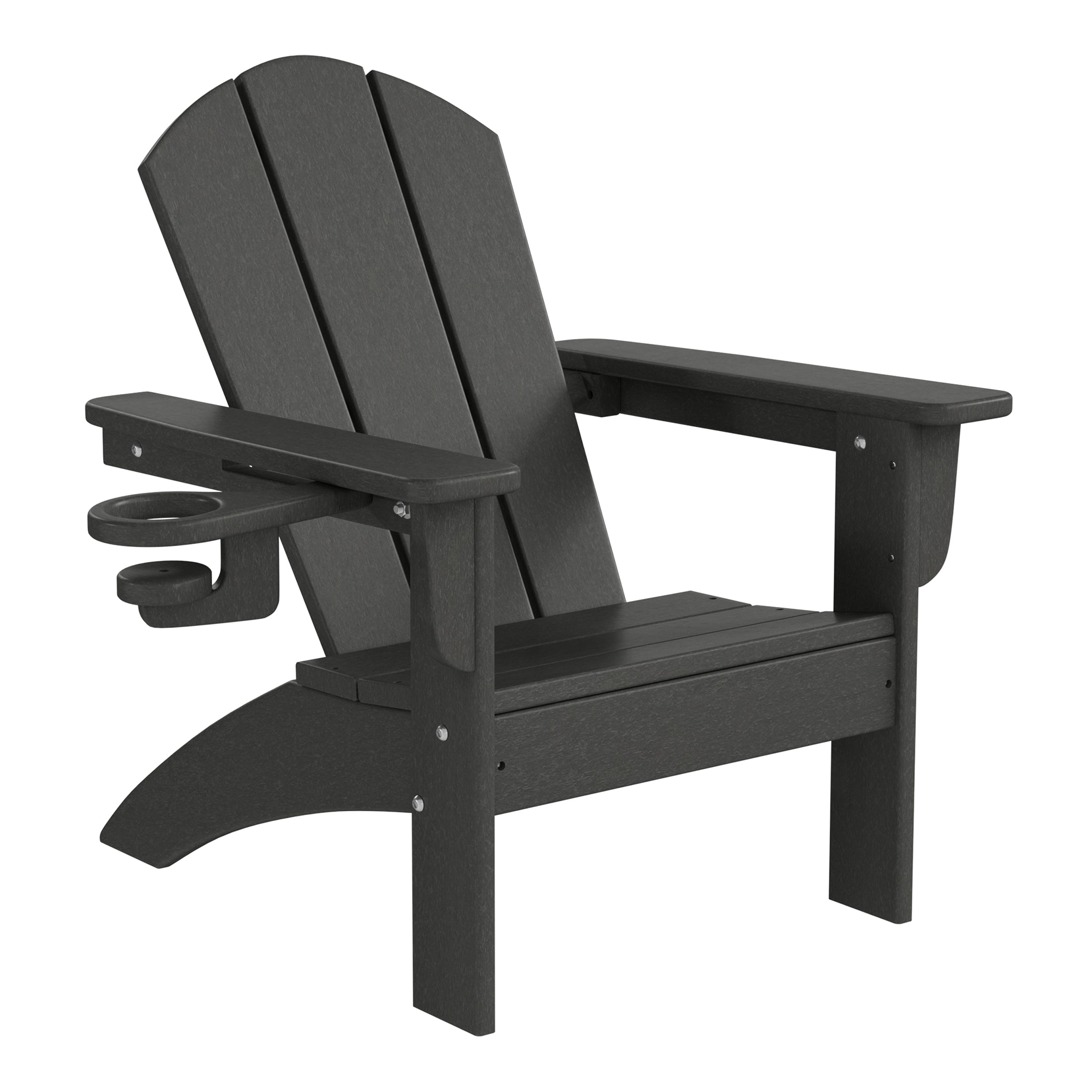 Paradise 3-Piece Kids HDPE Adirondack Chairs Set with Square Side Table and Cup Holders