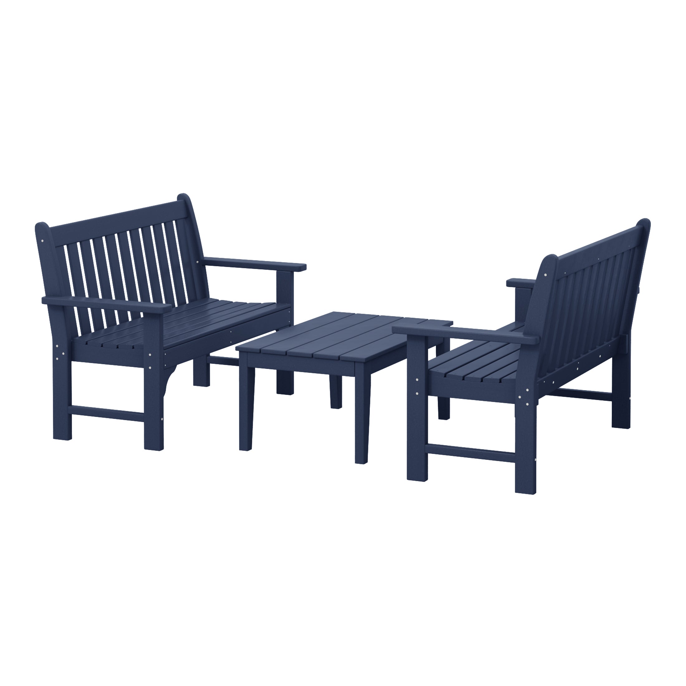 Paradise 3-Piece HDPE Outdoor Patio Furniture Couch and Coffee Table Set
