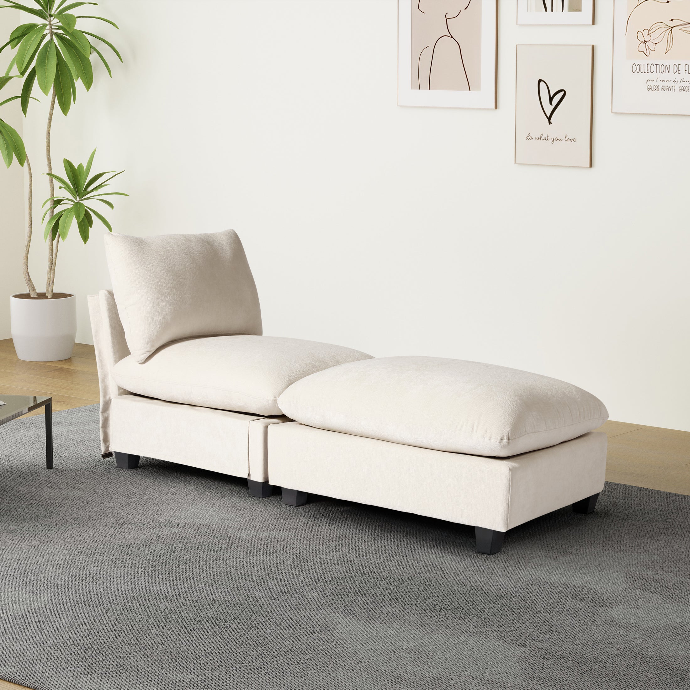 Springfield 68.5" Chenille Upholstered Indoor Chaise Lounge Chair