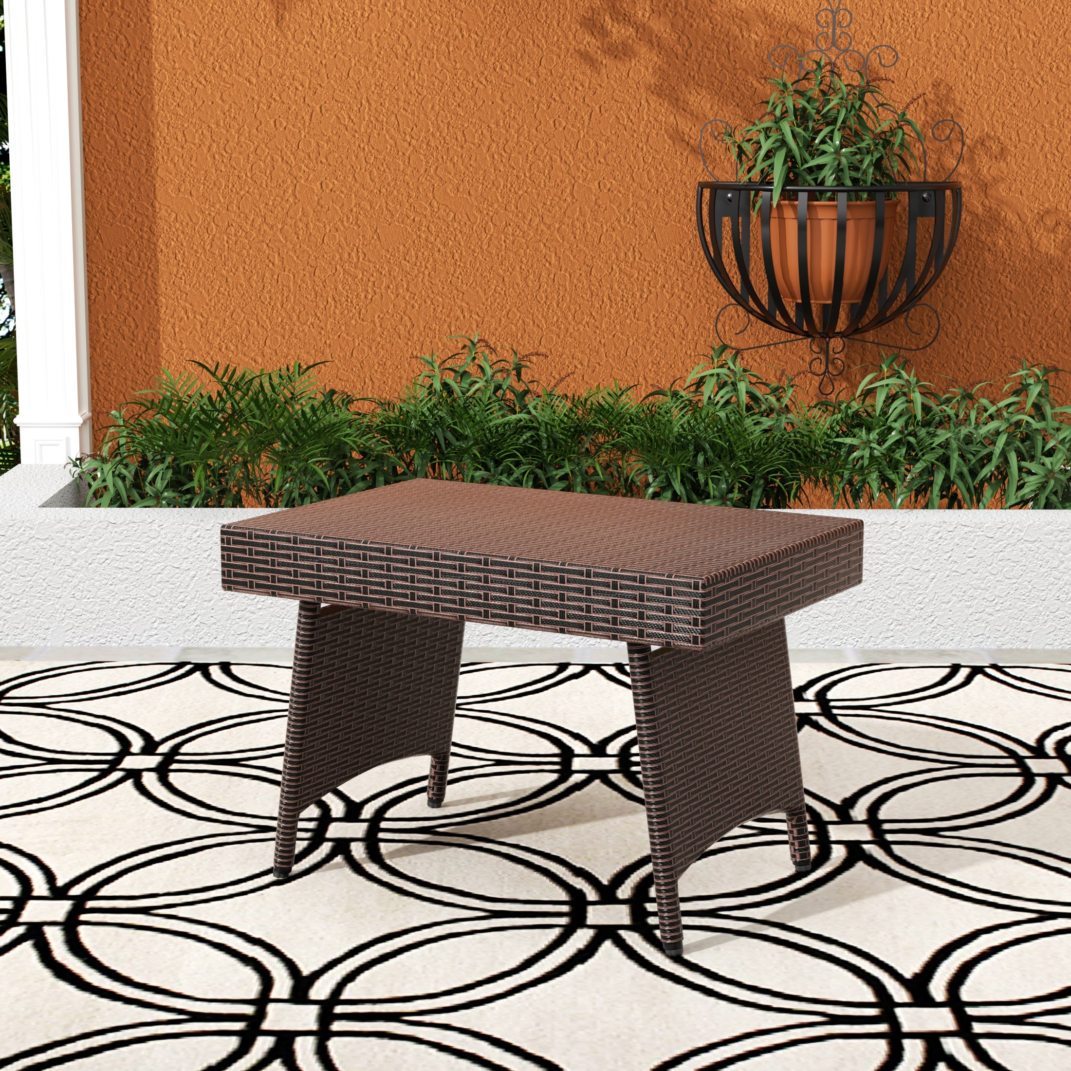 Wynston Plastic Rattan Wicker Outdoor Patio Side Table