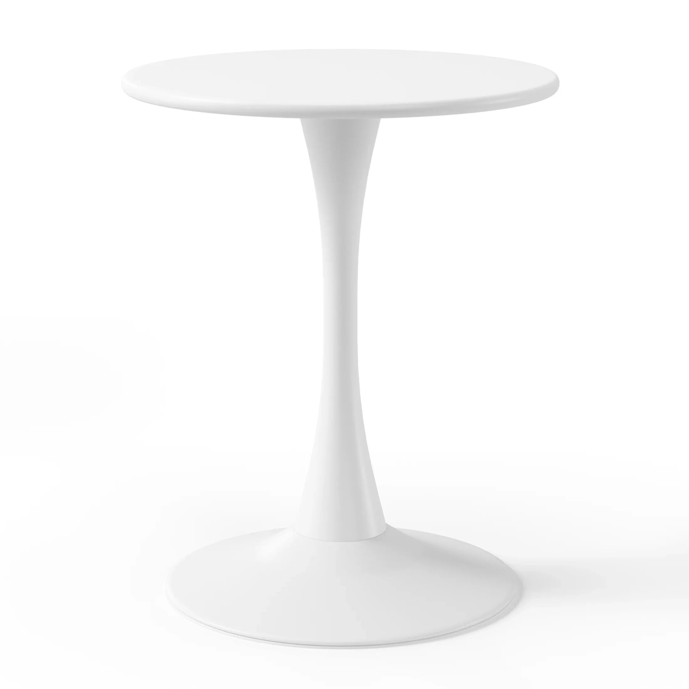 Sunshine 3-Piece Round Metal Bistro Dining Table Set And Stackable Resin Patio Dining Arm Chairs