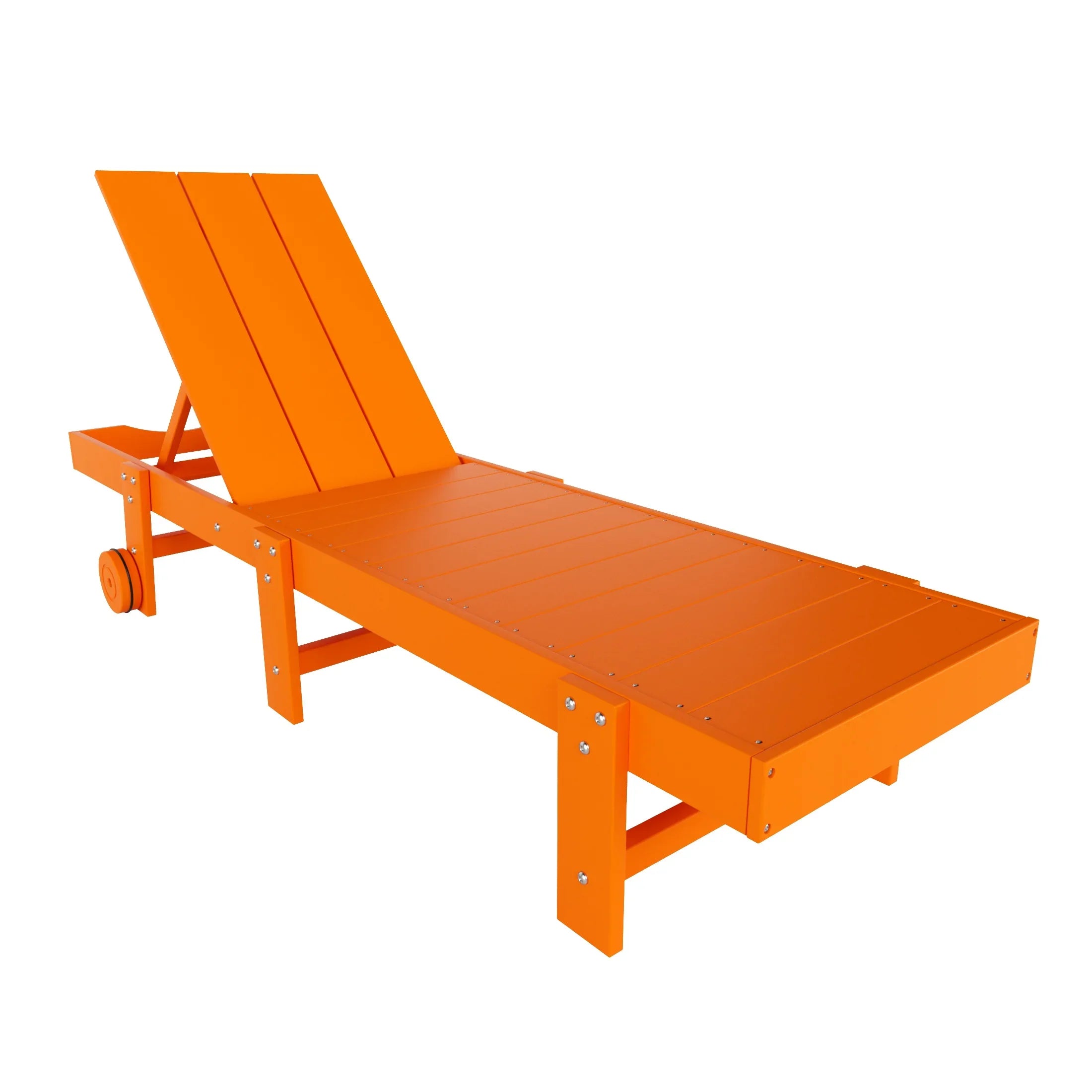 Palms Modern Poly Reclining Chaise Lounge With Wheels