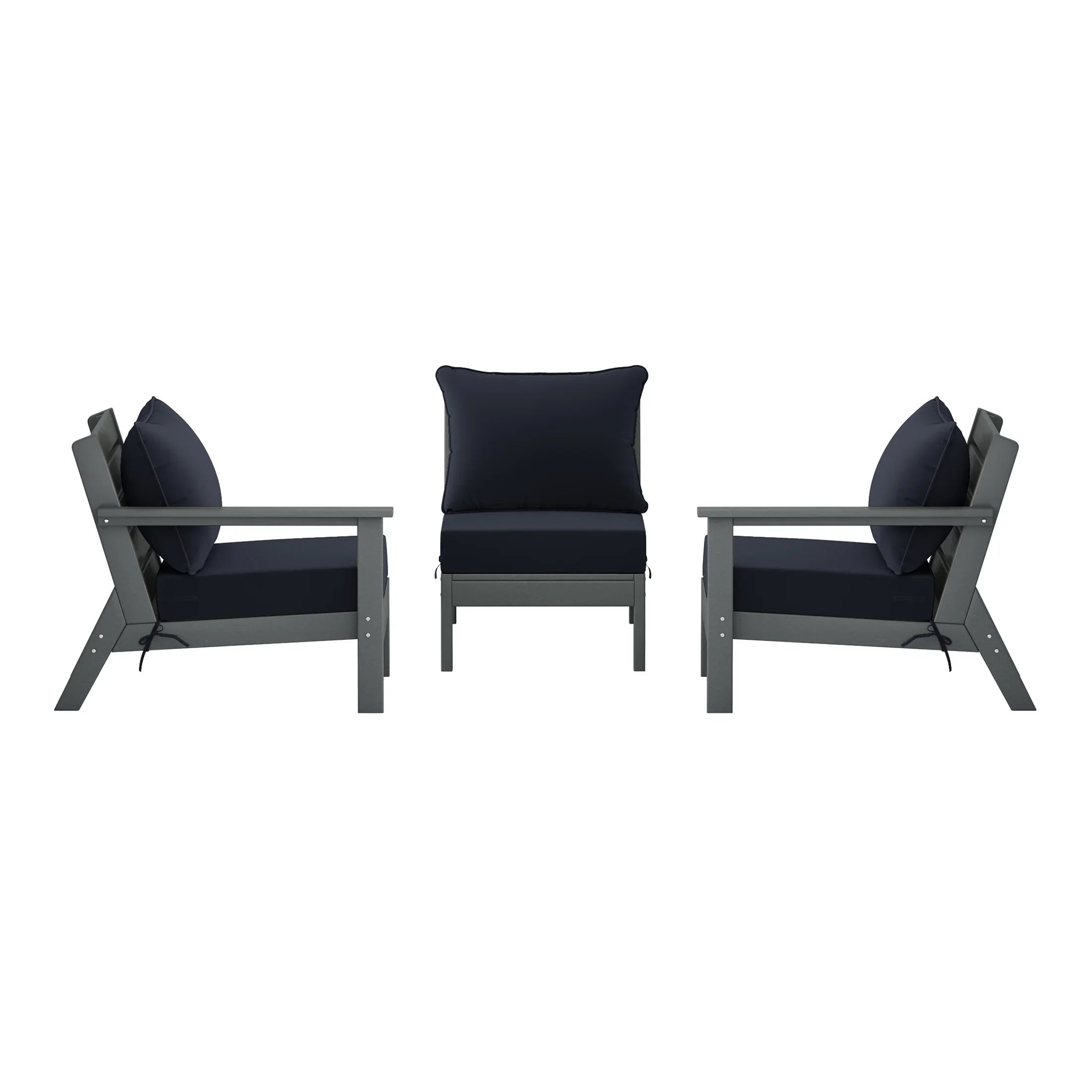 Portsmouth Outdoor Patio HDPE Sectional Sofa with Patio Cushions