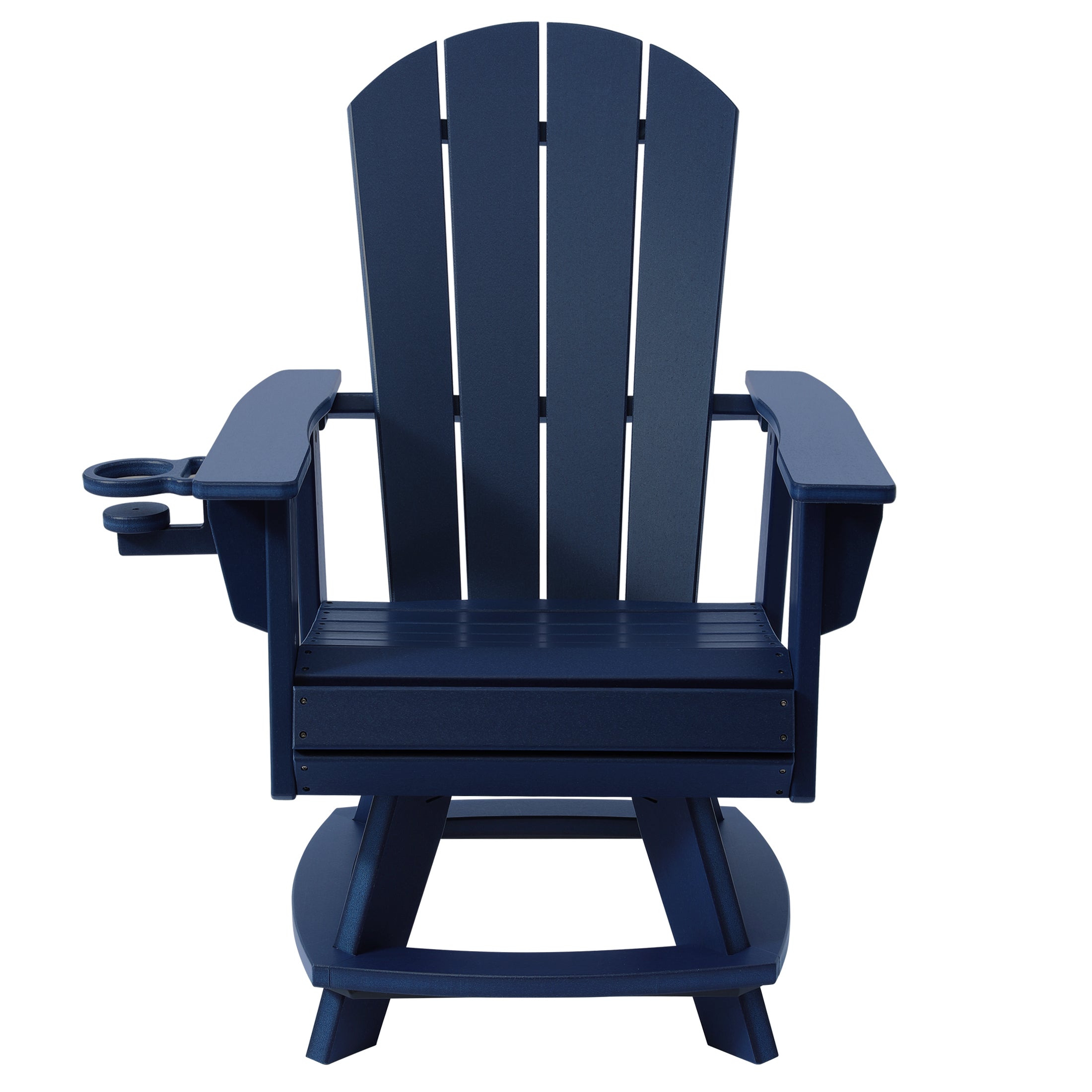 Paradise Outdoor HDPE Swivel Adirondack Patio Dining Chair With Cup Holder