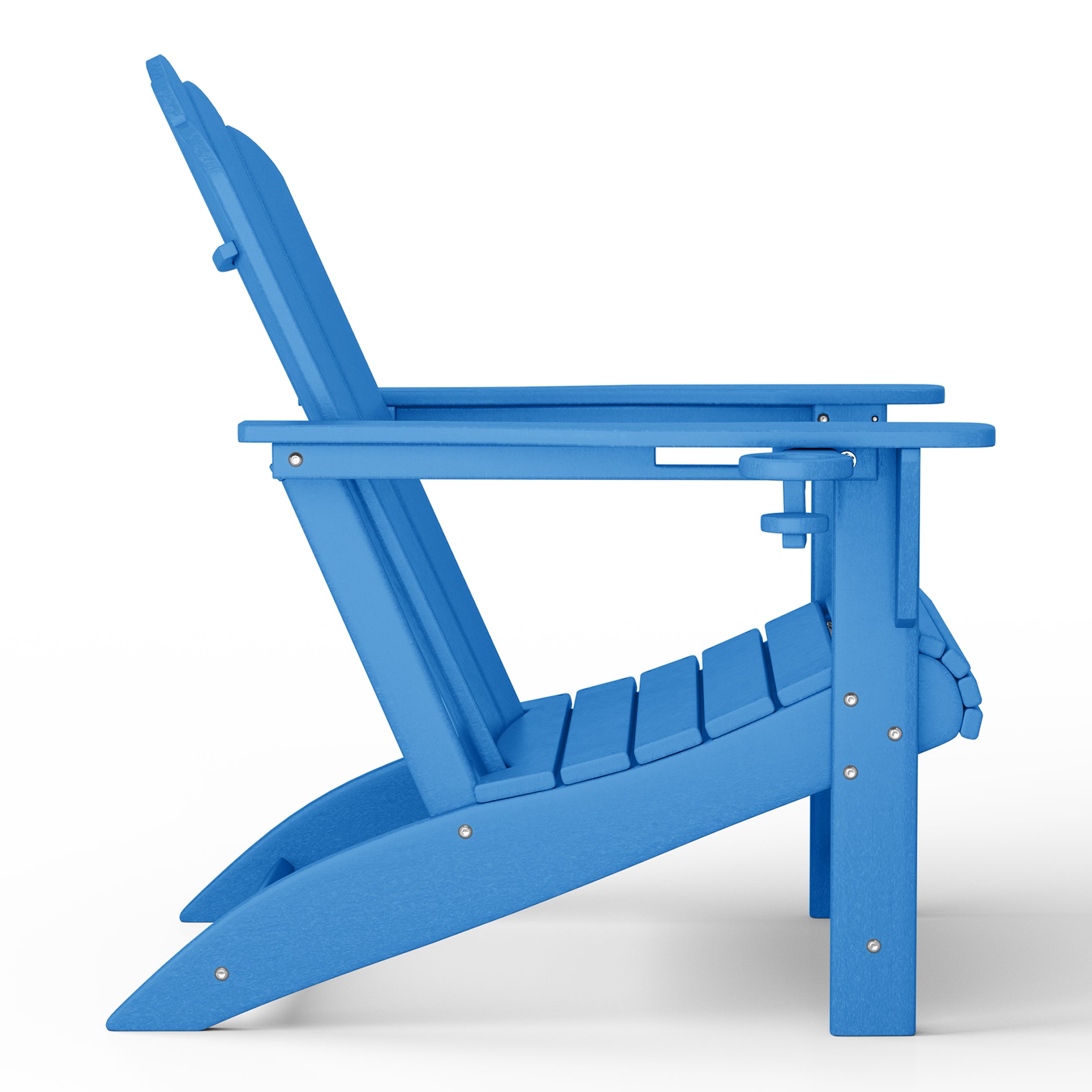 Lakeview 3-Piece Outdoor Patio HDPE Adirondack Chair With Cup Holder and Table Set