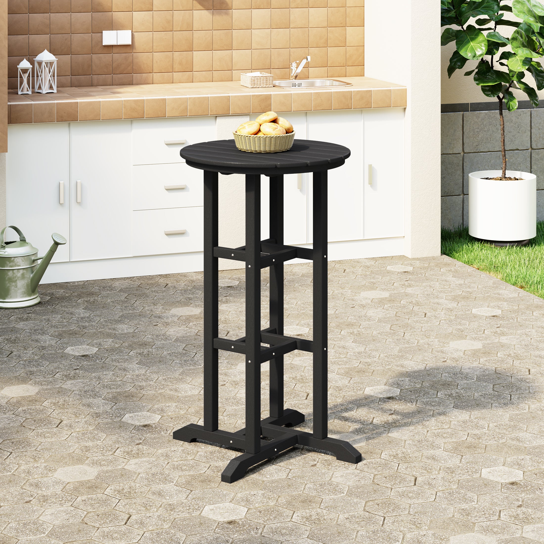 Paradise 42" Counter Height Round Outdoor Patio Bistro Bar Table