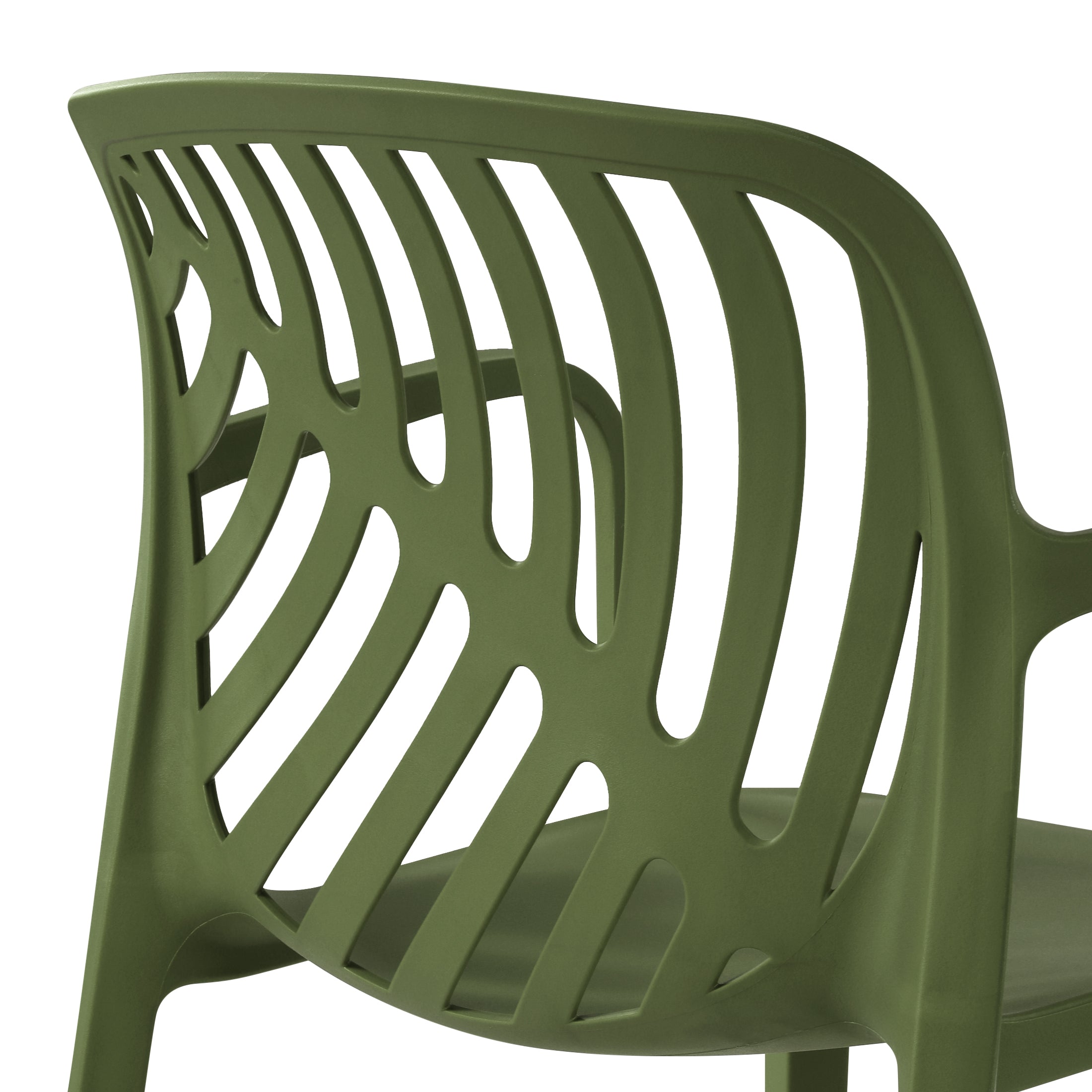 Sunshine Outdoor Modern Stackable Patio Dining Armchairs (Set of 2)