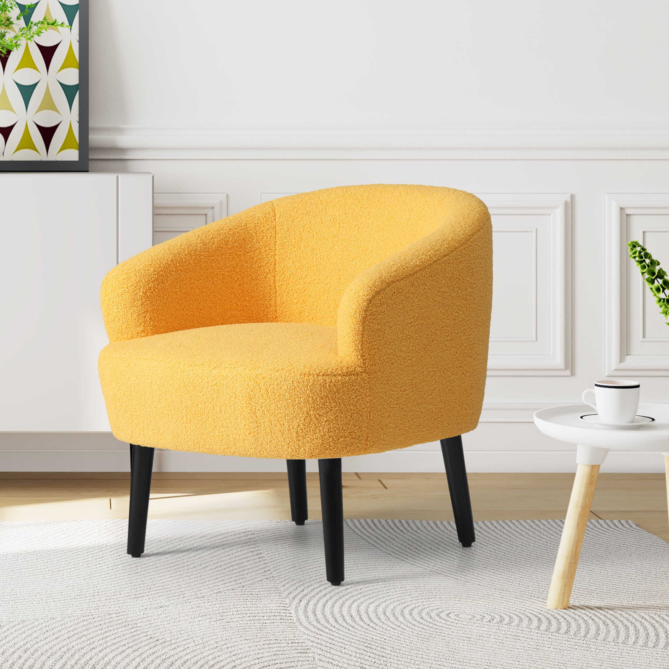 Celine 29" Wide Mid Century Modern Club Barrel Accent Armchair