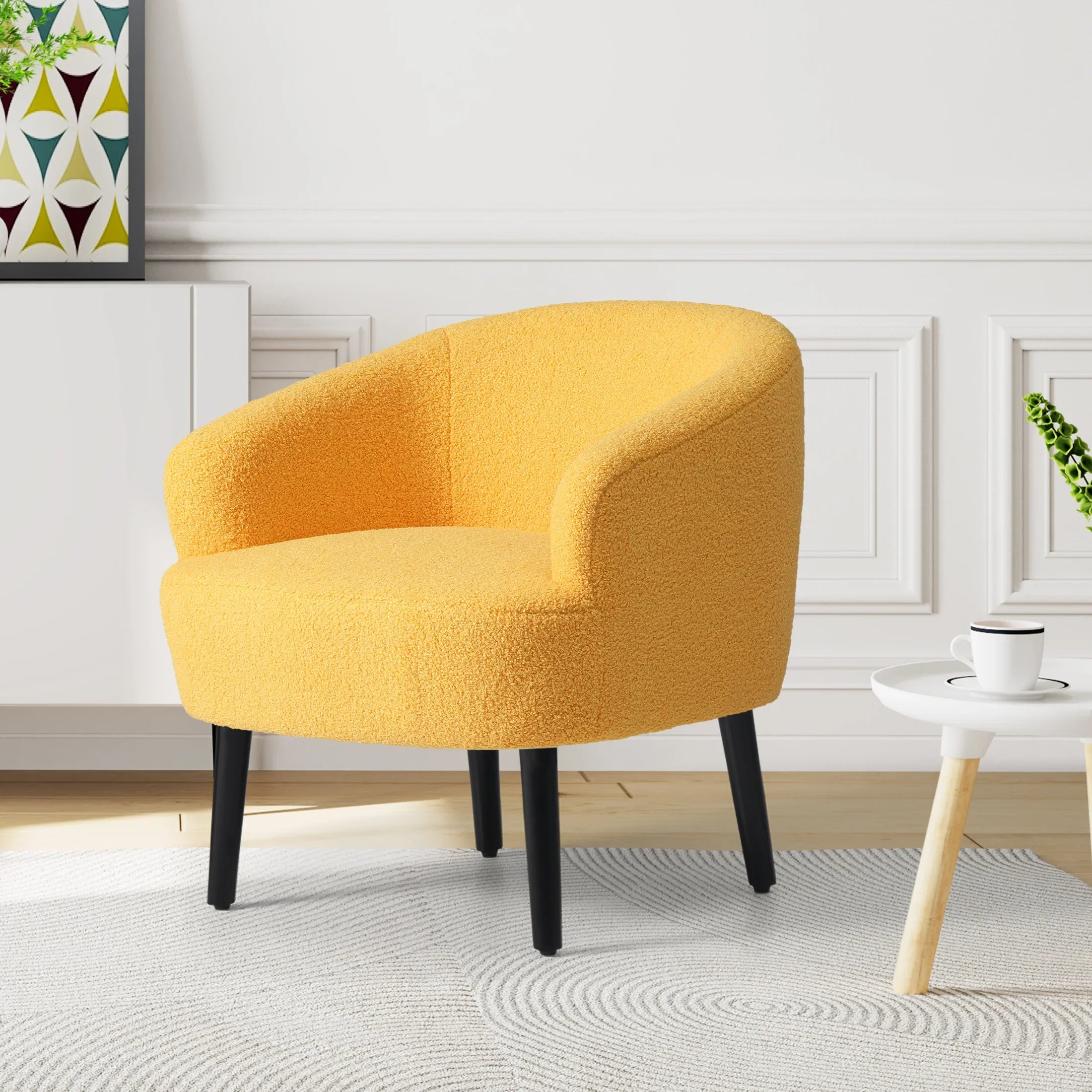 Celine 29" Wide Mid Century Modern Club Barrel Accent Armchair