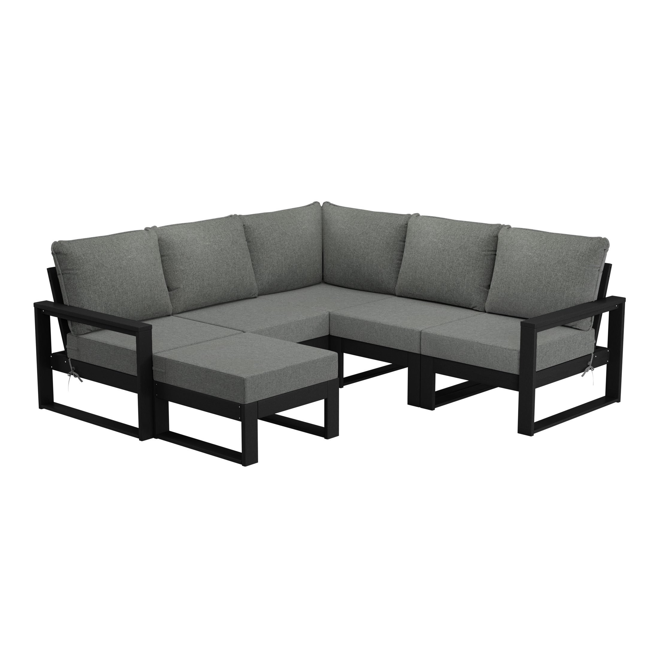 Rockaway 6-Piece Outdoor Patio Corner Sectional Sofa Conversation Set