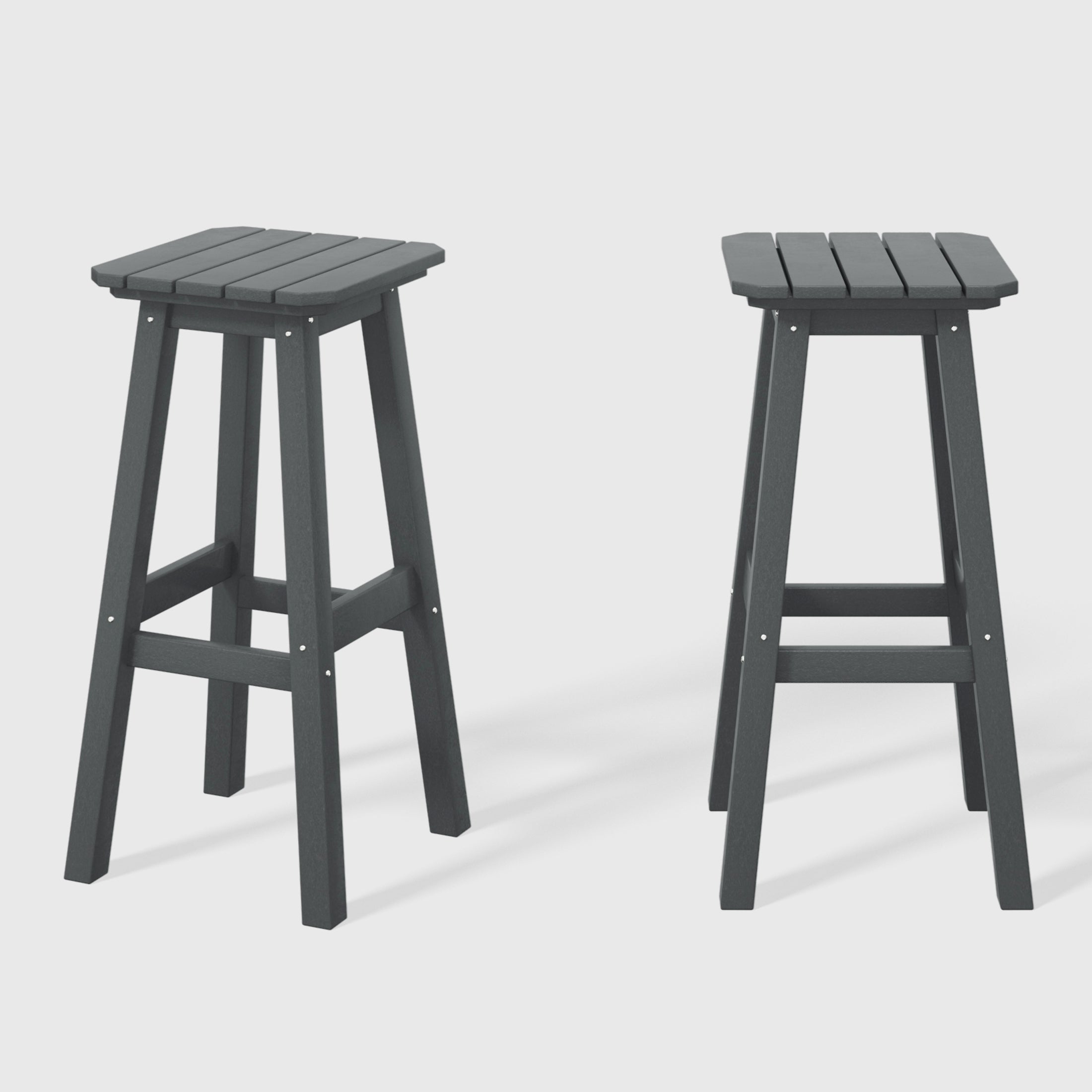 Paradise 29" HDPE Outdoor Patio Square Bar Stools (Set of 2)