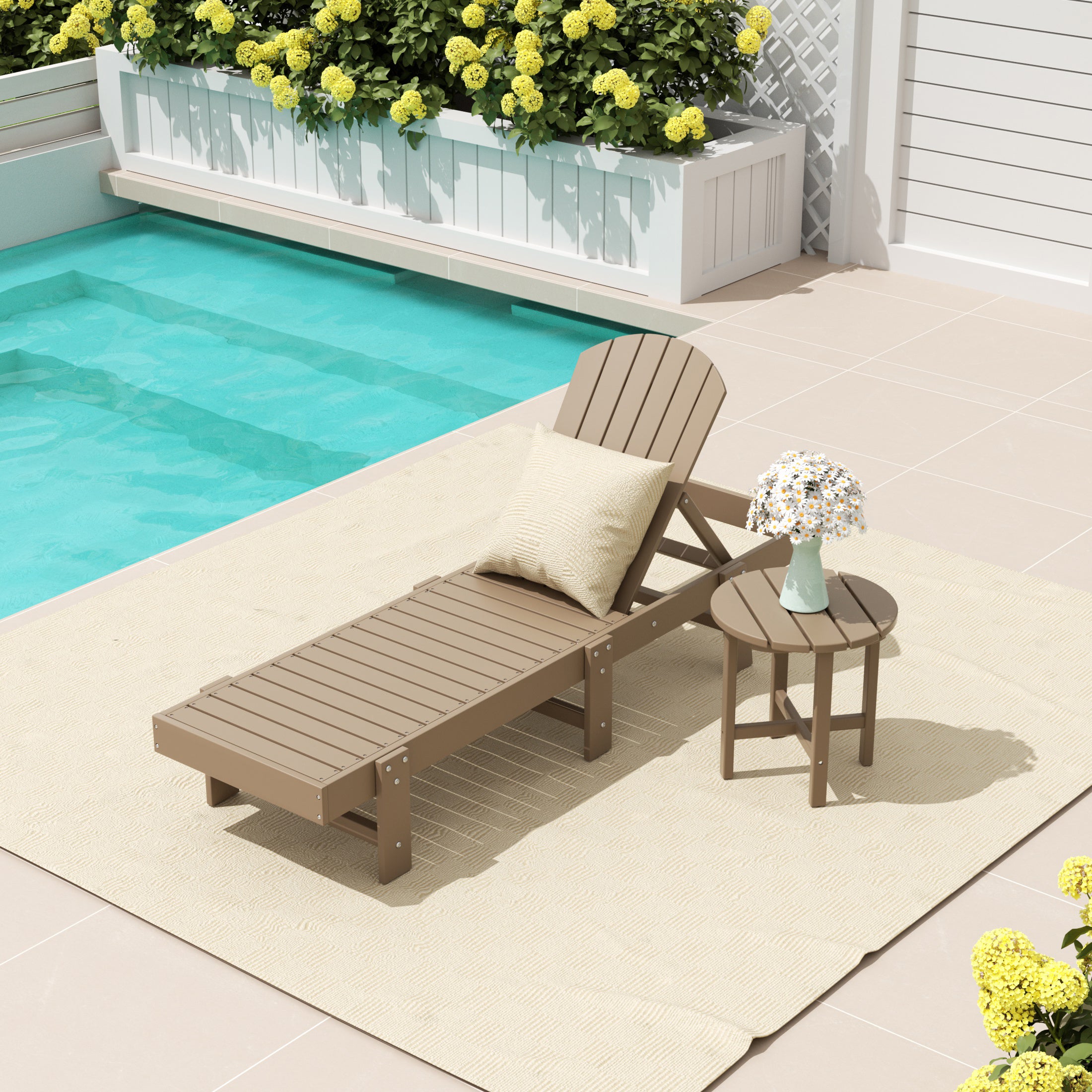 Portside 2 Piece Poly Reclining Chaise Lounge