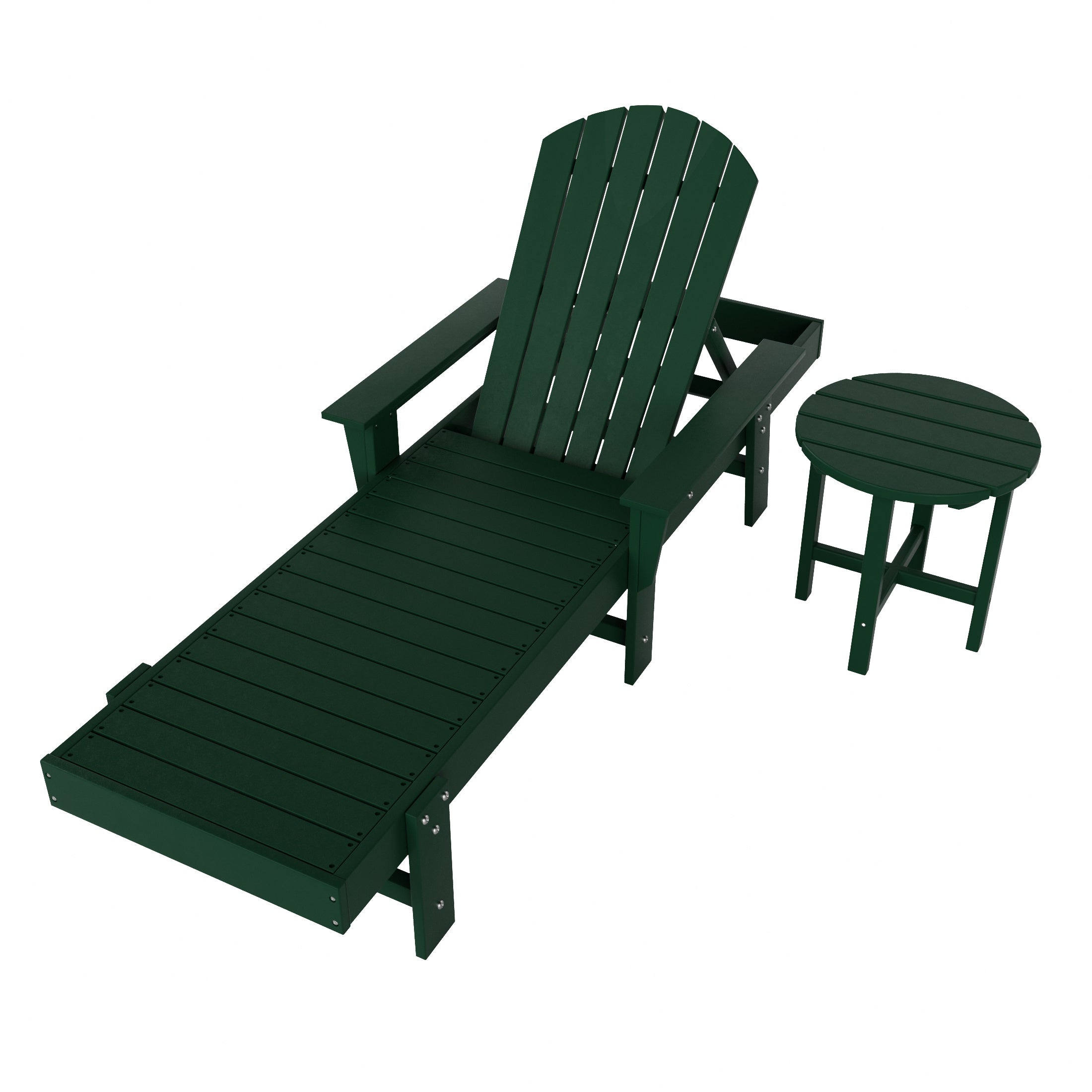 Portside 2 Piece Adirondack Reclining Chaise Lounge With Arms