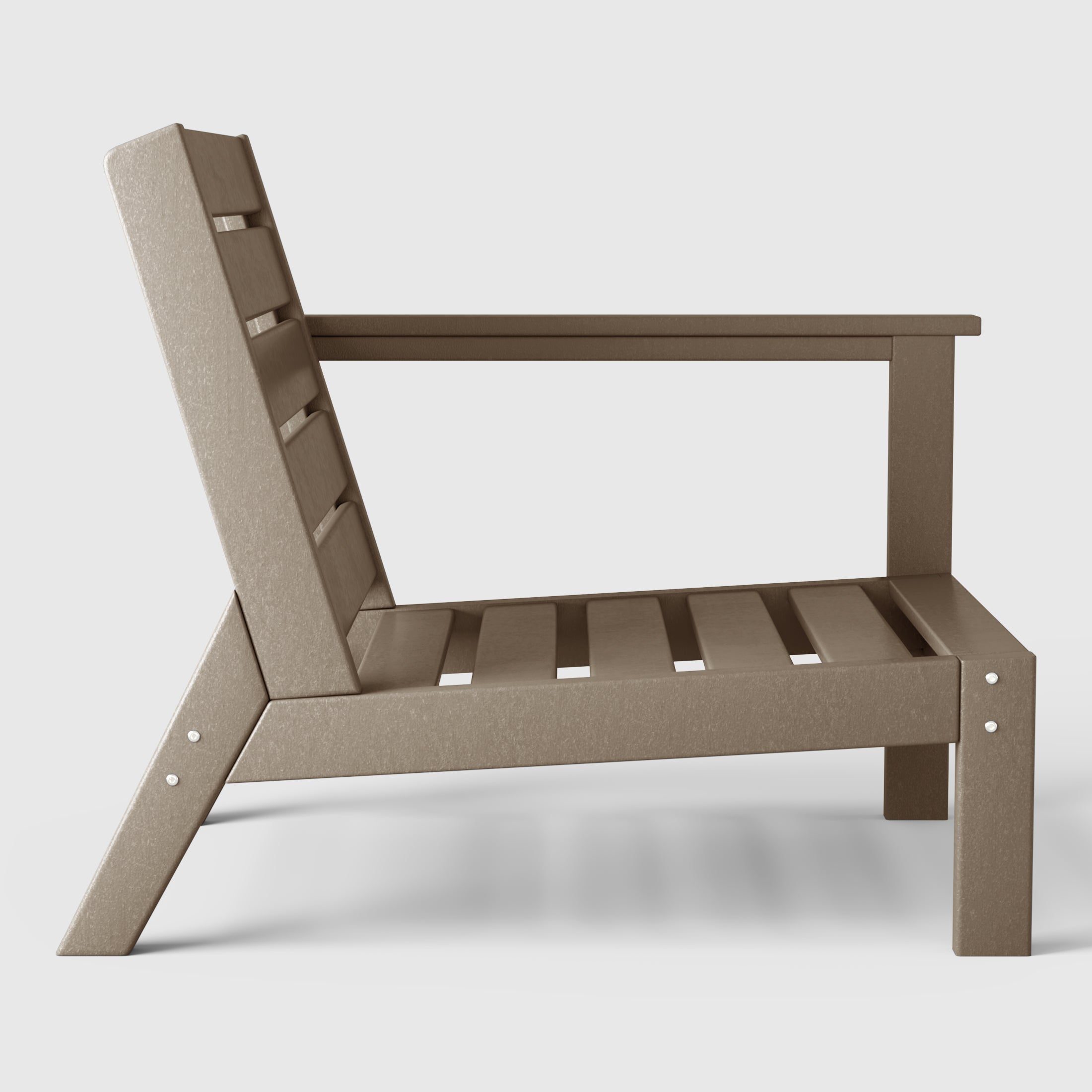 Portsmouth Outdoor Modern HDPE Patio Club Chair with Deep Seat Cushions