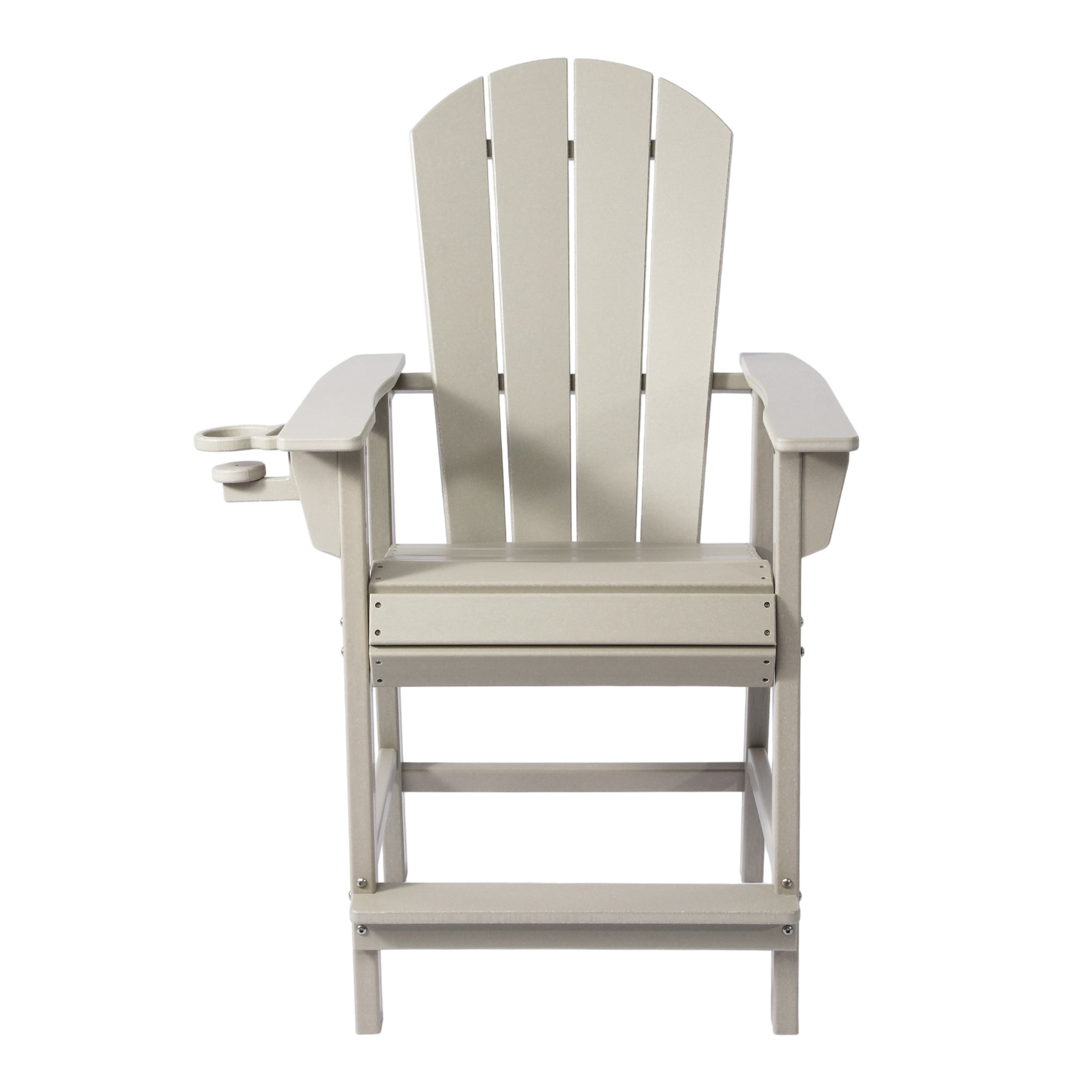 Paradise Outdoor HDPE Tall Adirondack Counter Height Bar Chair With Cup Holder