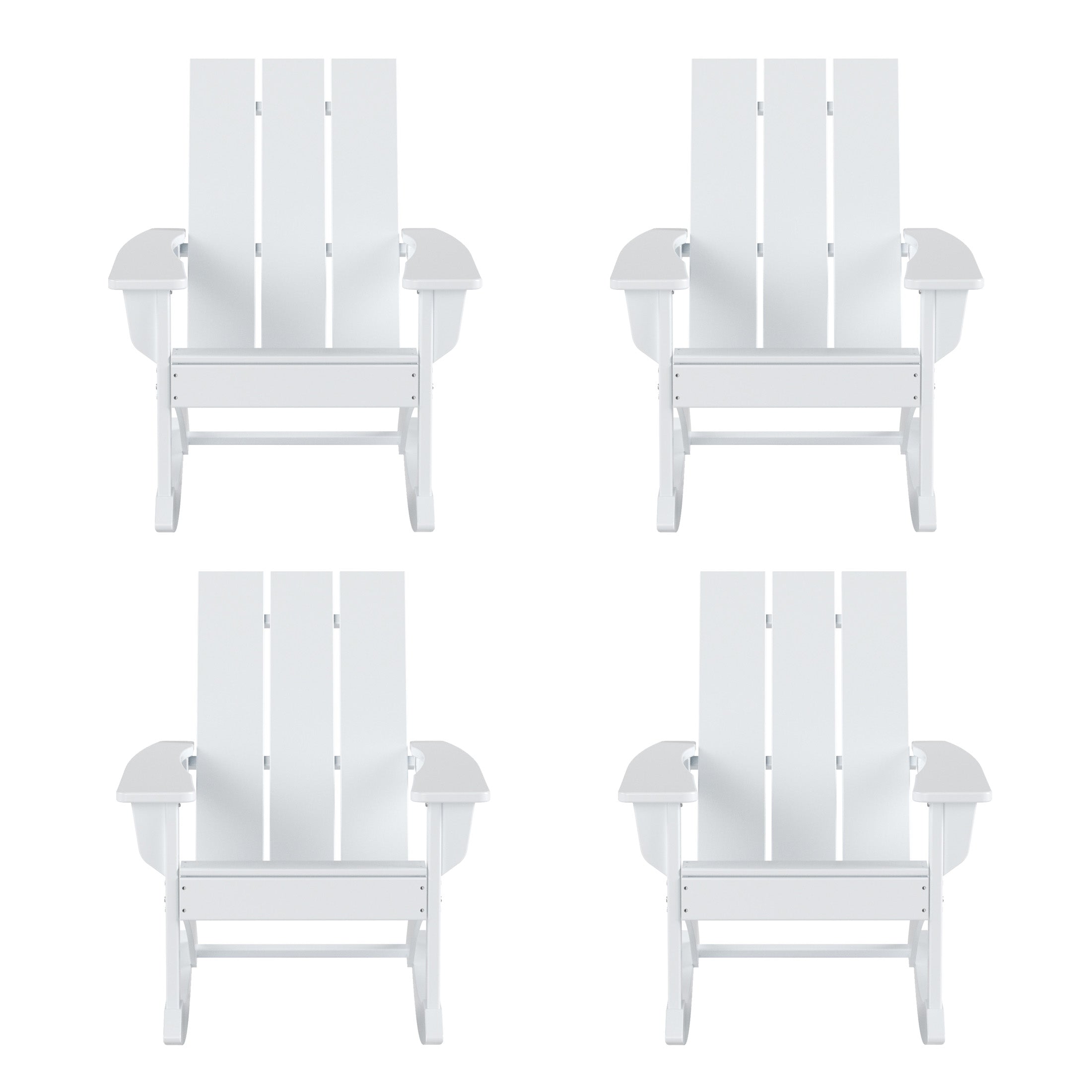 Palms Outdoor Patio Modern Adirondack Rocking Chair (Set of 4)