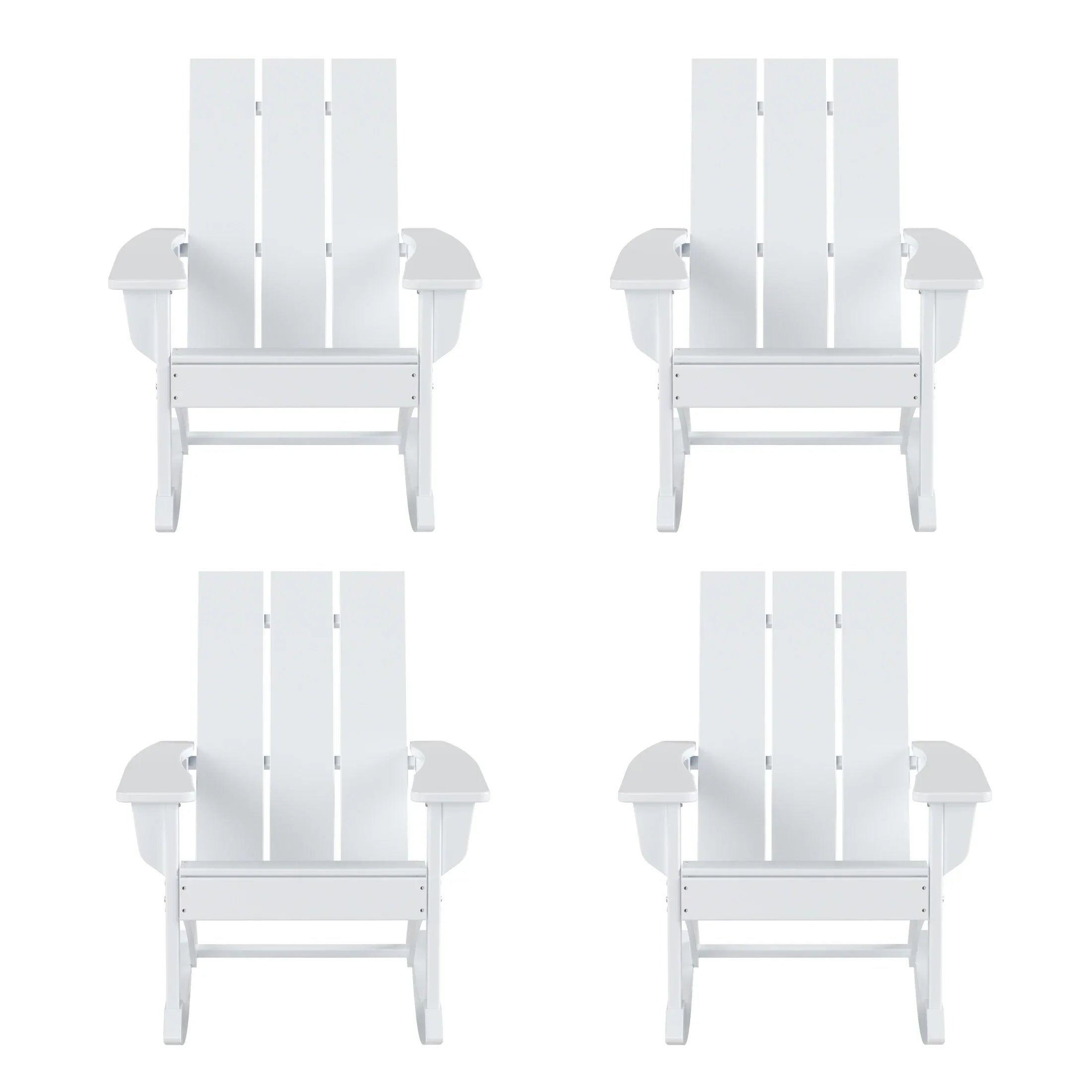 Palms Outdoor Patio Modern Adirondack Rocking Chair (Set of 4)