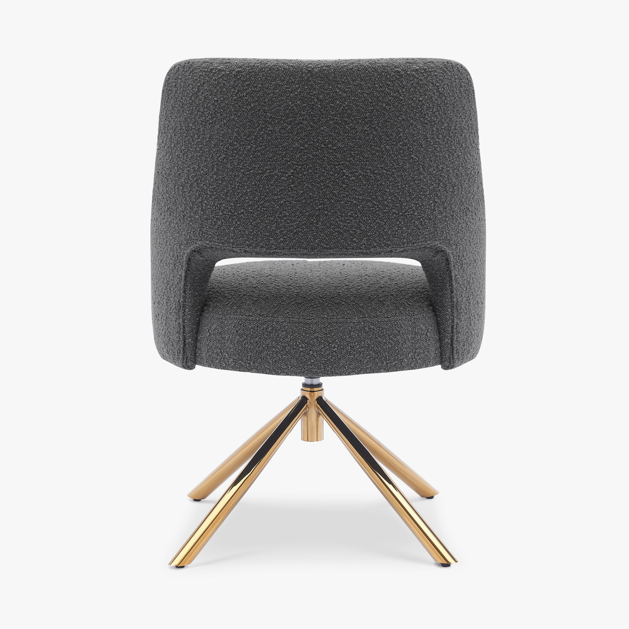 Amélie Mid-Century Modern Wide Boucle Swivel Vanity Chair