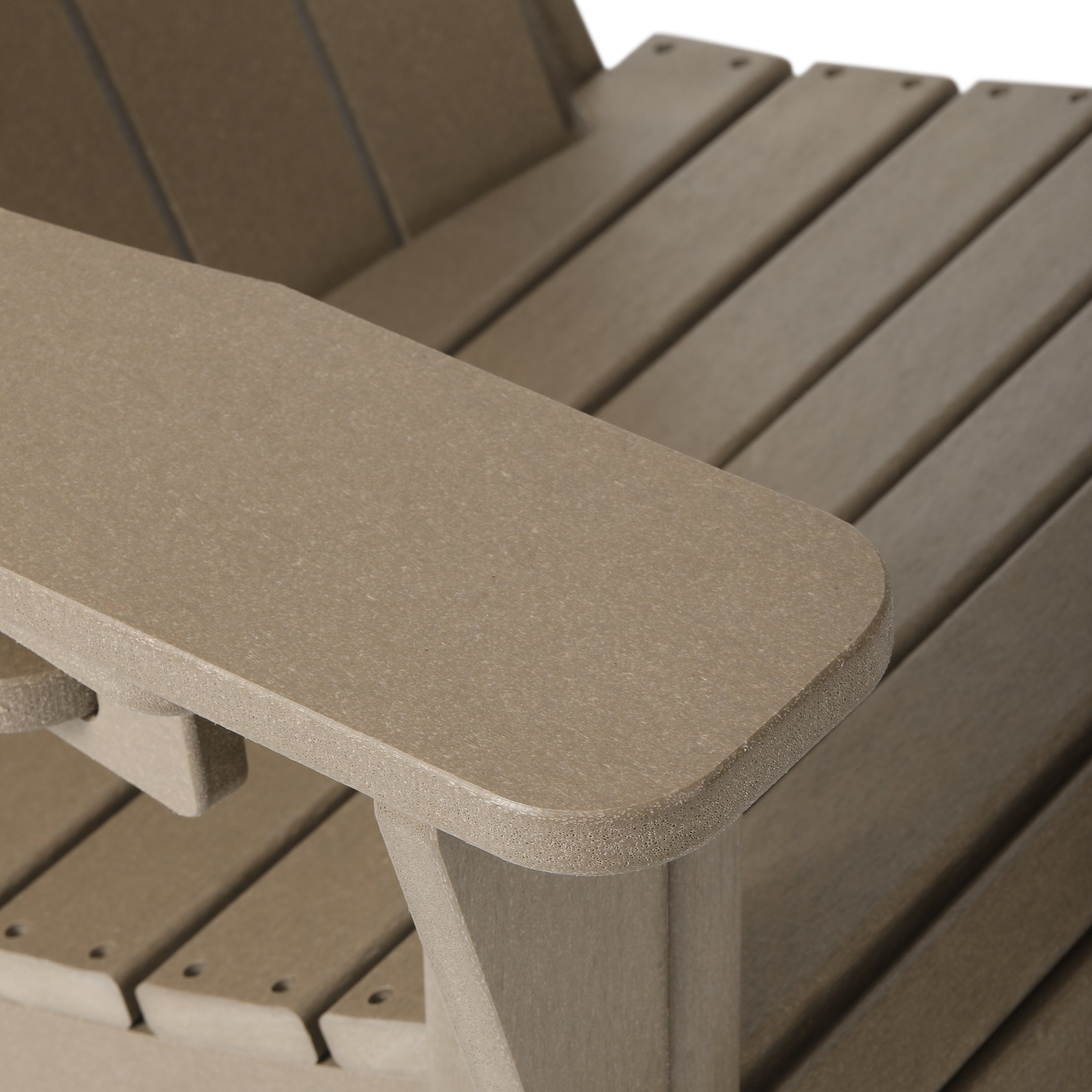 Lakeview Outdoor Patio HDPE Adirondack Chair With Cup Holder and Table Set