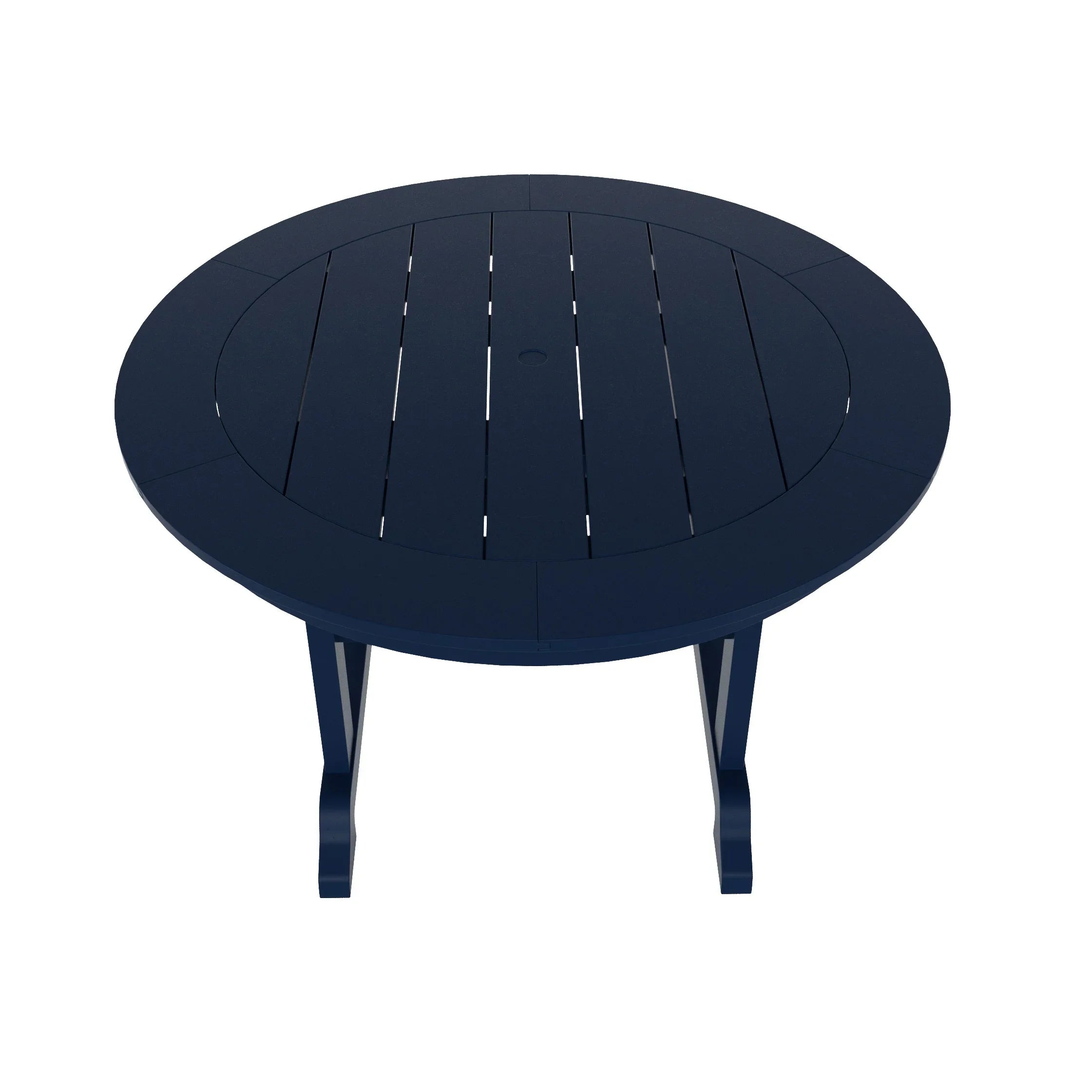 Paradise 5-Piece HDPE Round Patio Dining Table Set with Foldable Chairs