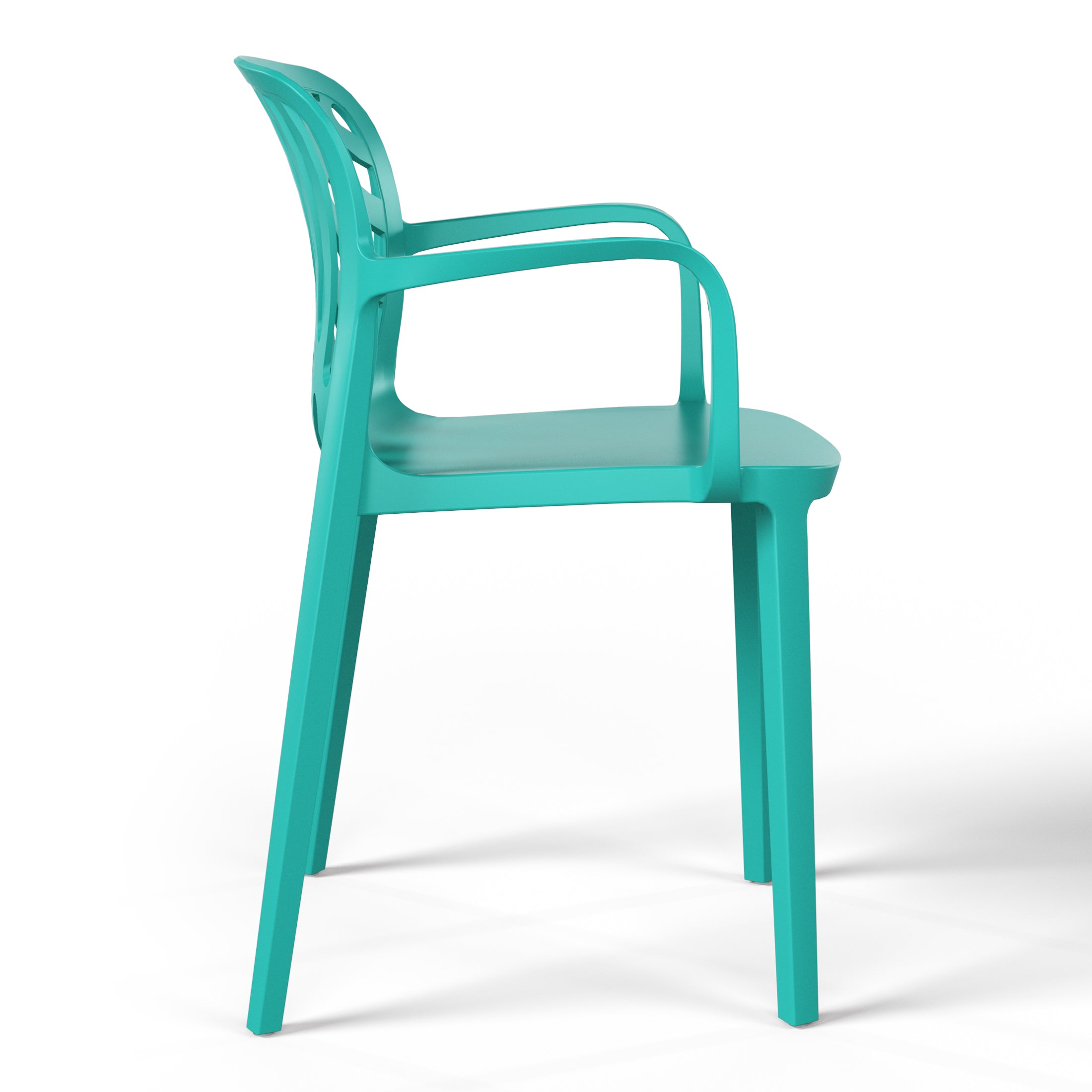 Sunshine Outdoor Modern Stackable Patio Dining Armchairs (Set of 2)