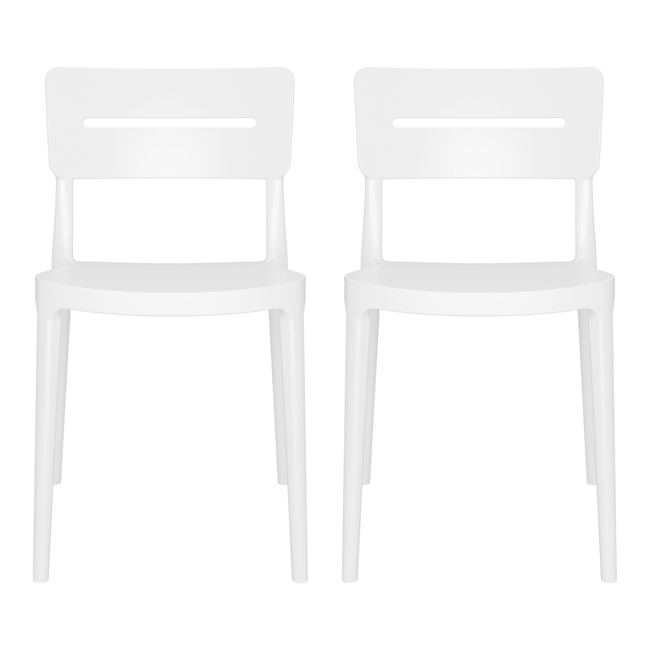 Sunshine Outdoor Modern Stackable Plastic Patio Dining Chairs (Set of 2)