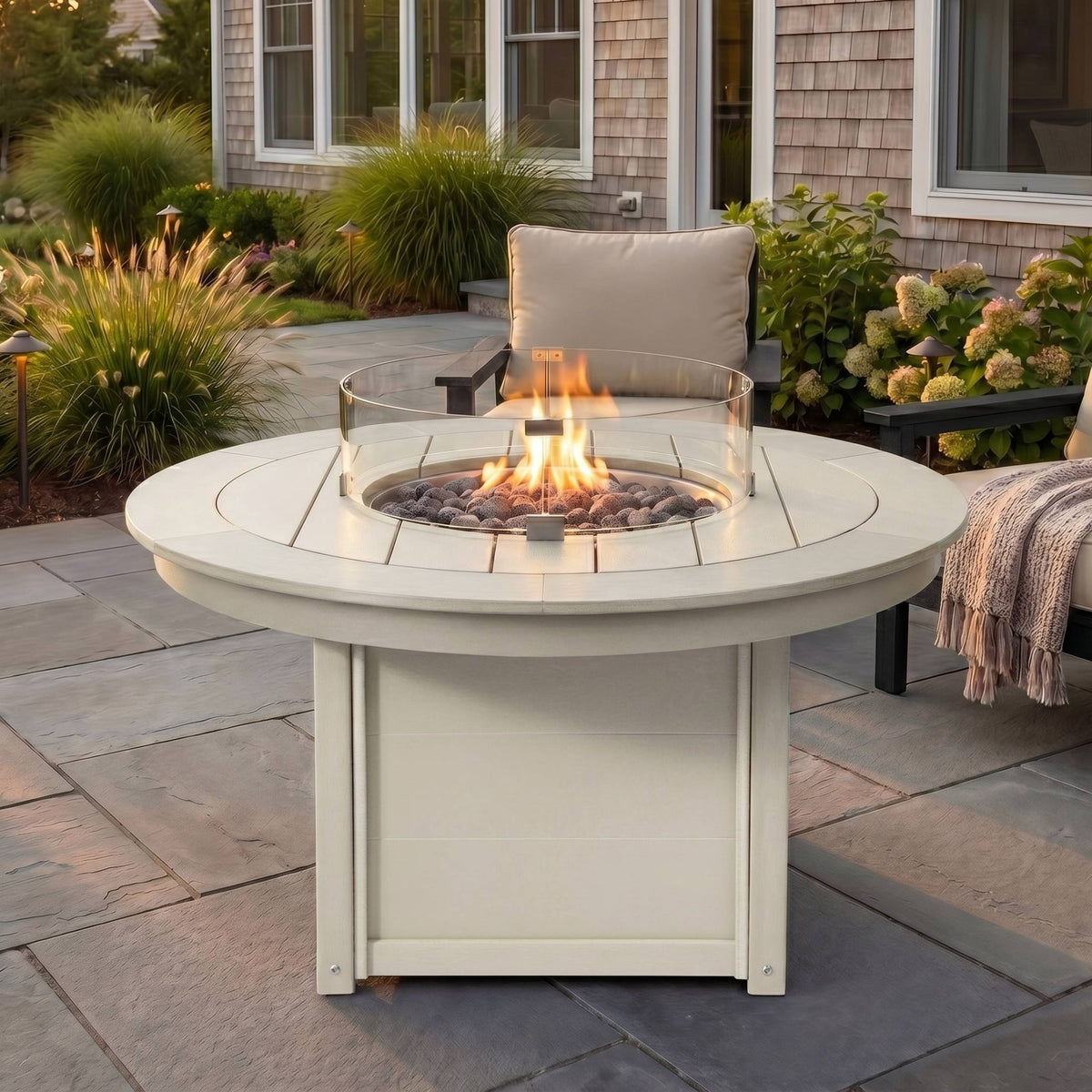 Sol 47" Modern Outdoor 55,000 BTU Patio Propane Round Fire Pit Table