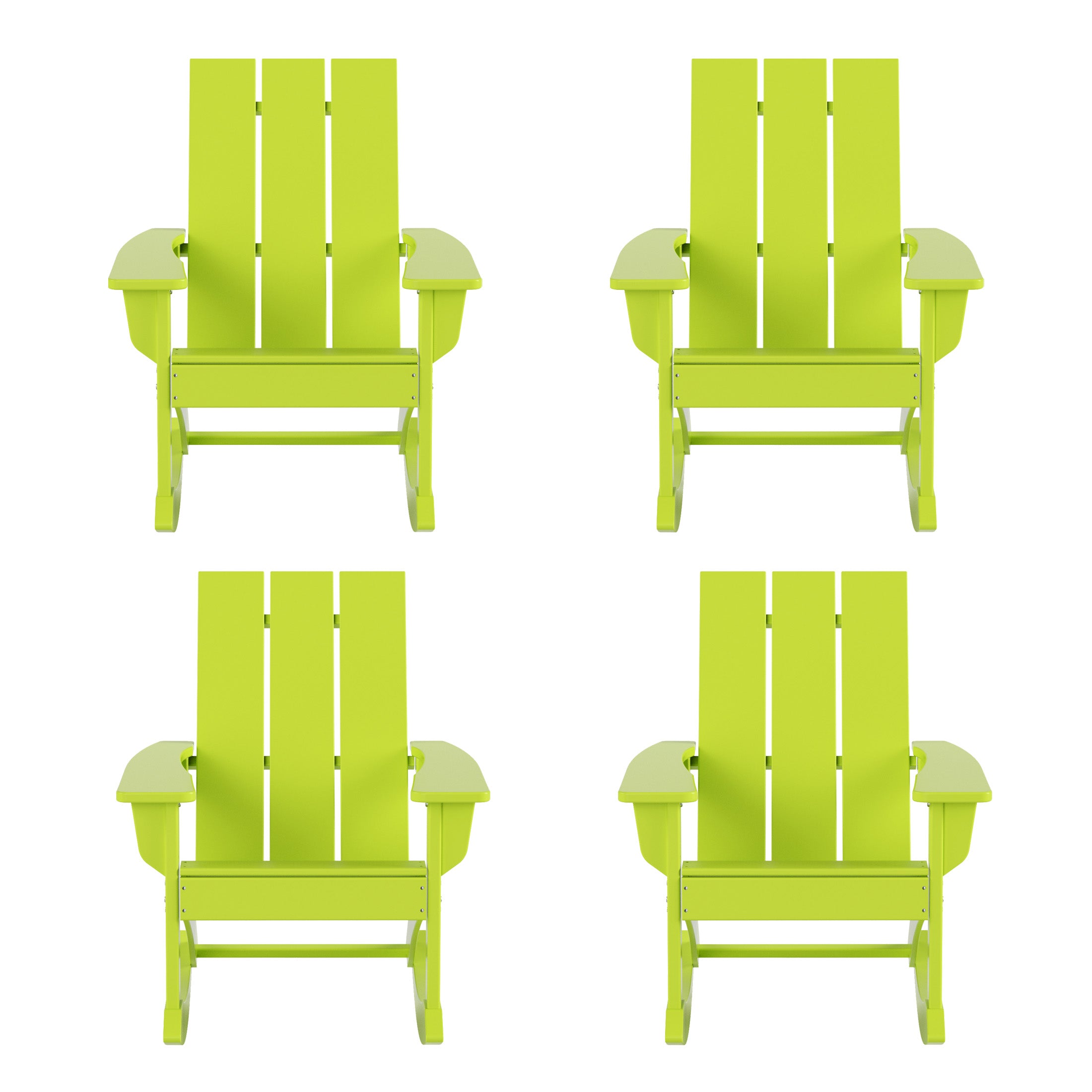 Palms Outdoor Patio Modern Adirondack Rocking Chair (Set of 4)