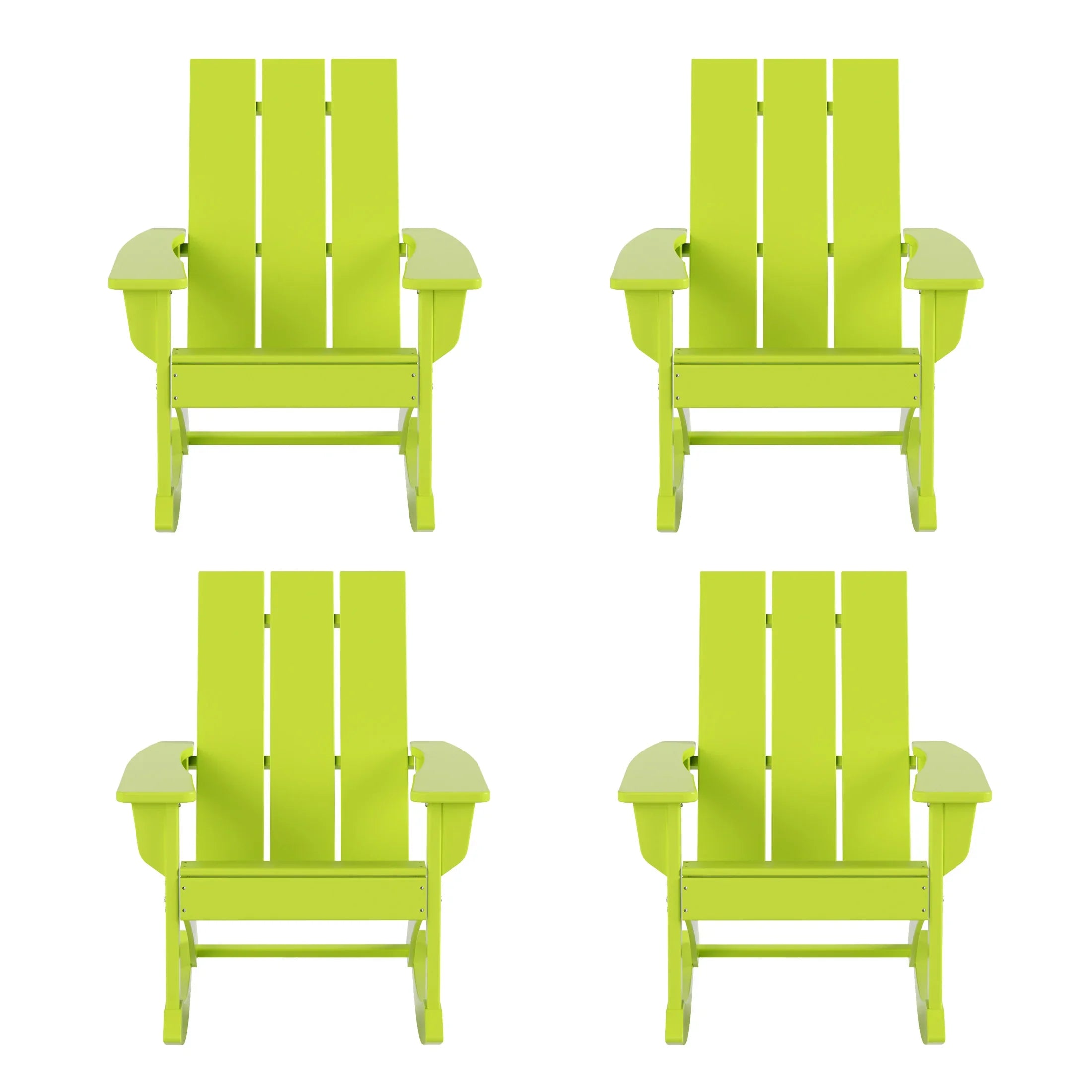 Palms Outdoor Patio Modern Adirondack Rocking Chair (Set of 4)