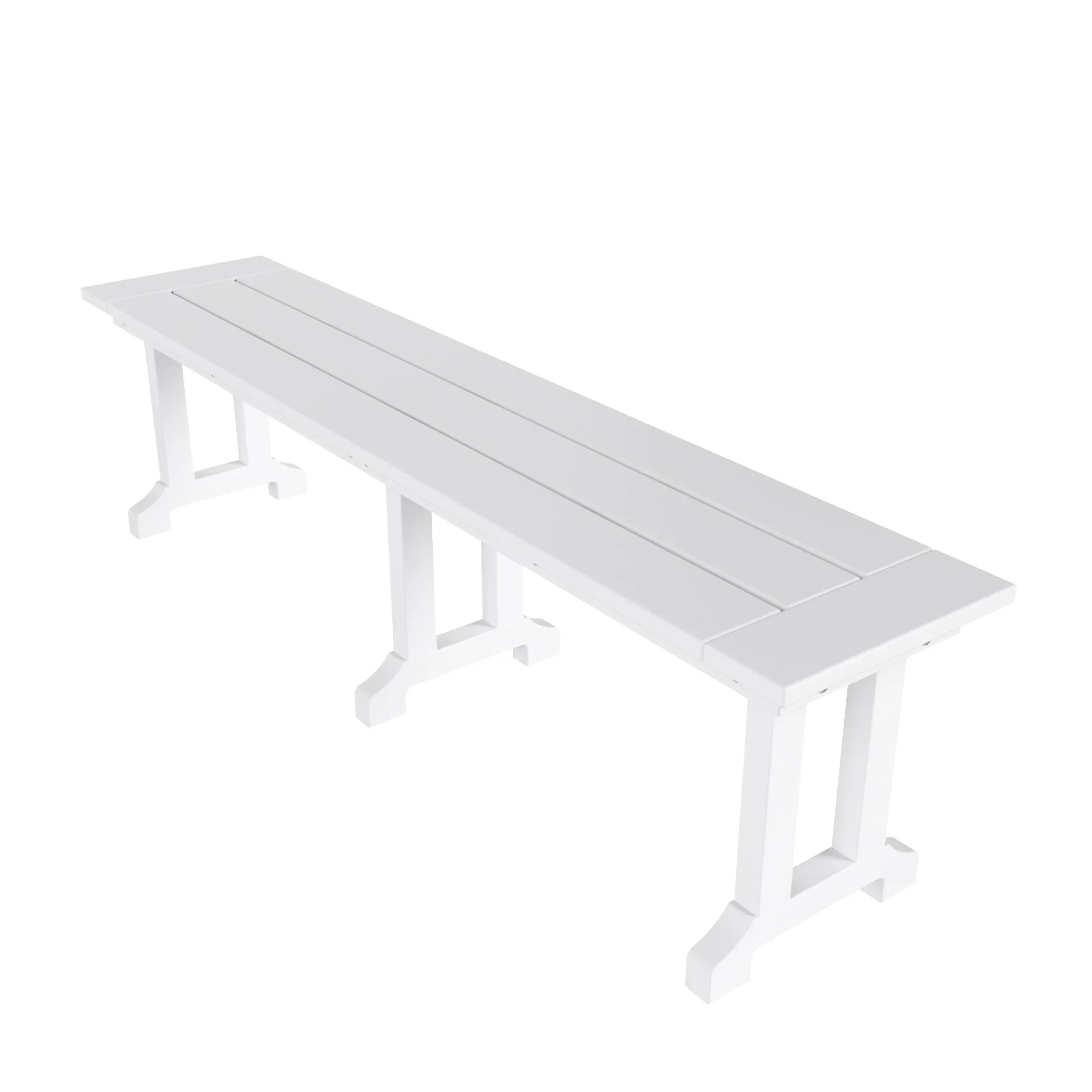 Paradise 6-Piece HDPE Rectangular Patio Dining Table Set with Foldable Chairs and Patio Bench
