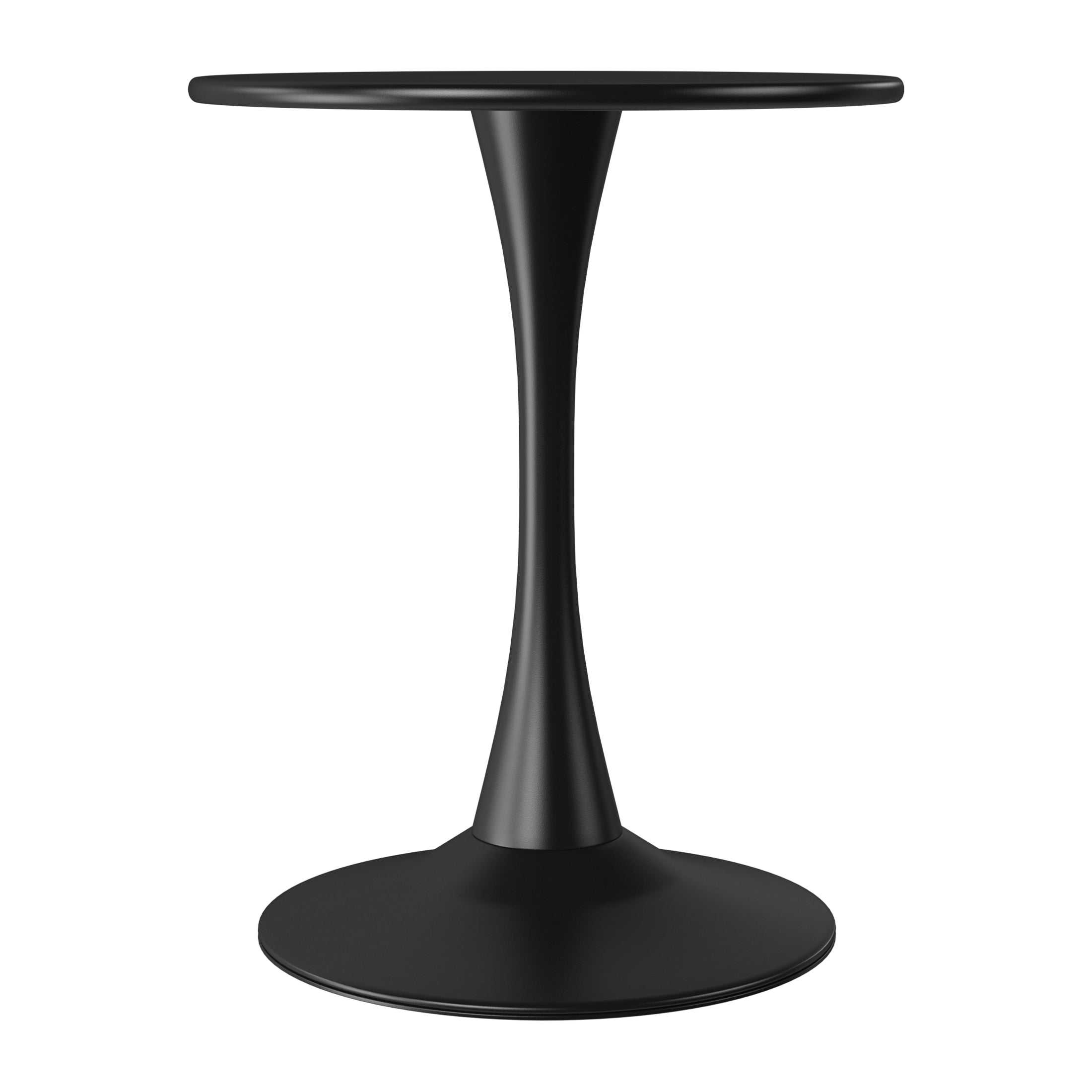 Sunshine 3-Piece Outdoor Round Metal Dining Table Set And Stackable Resin Patio Dining Side Chairs