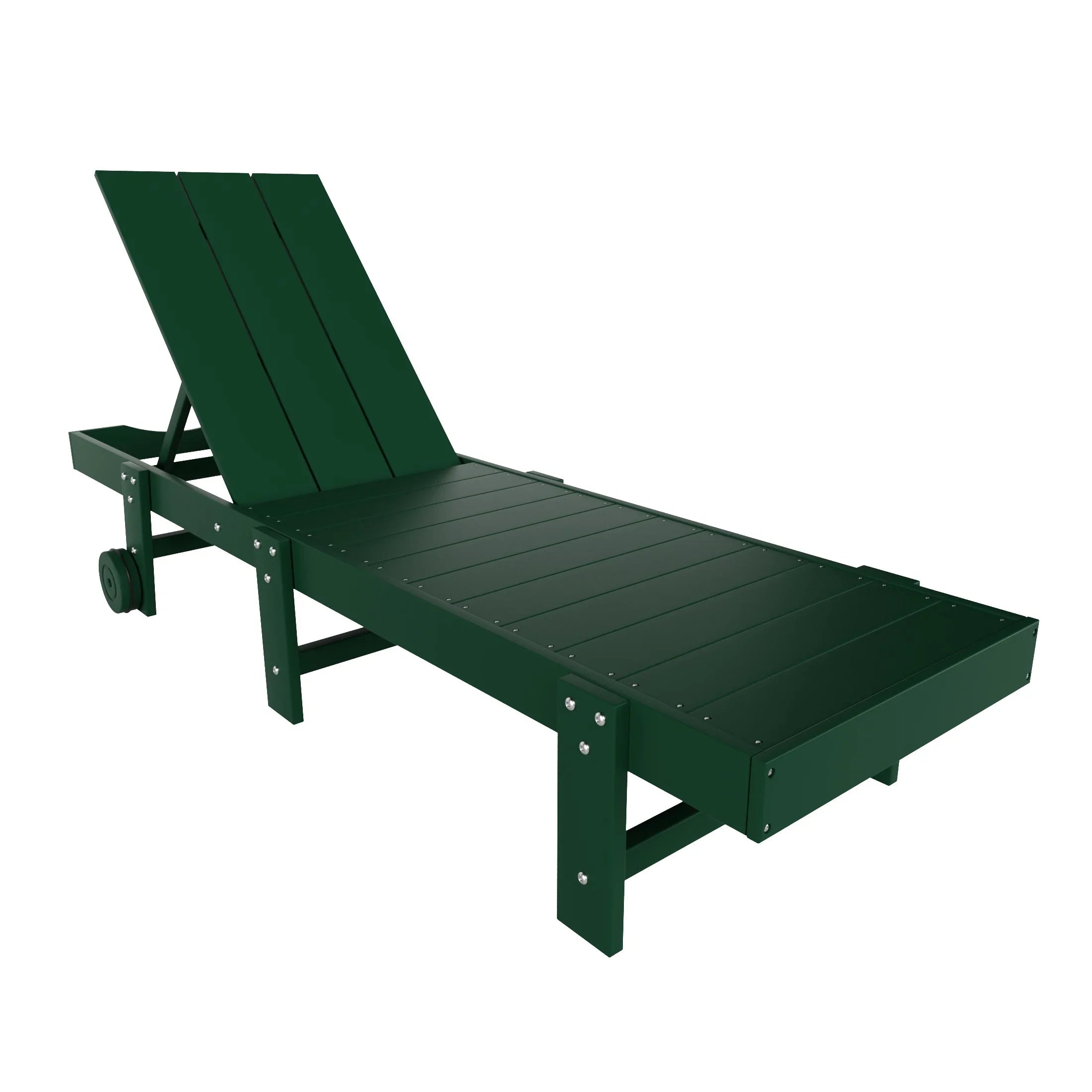 Palms Modern Poly Reclining Chaise Lounge With Wheels
