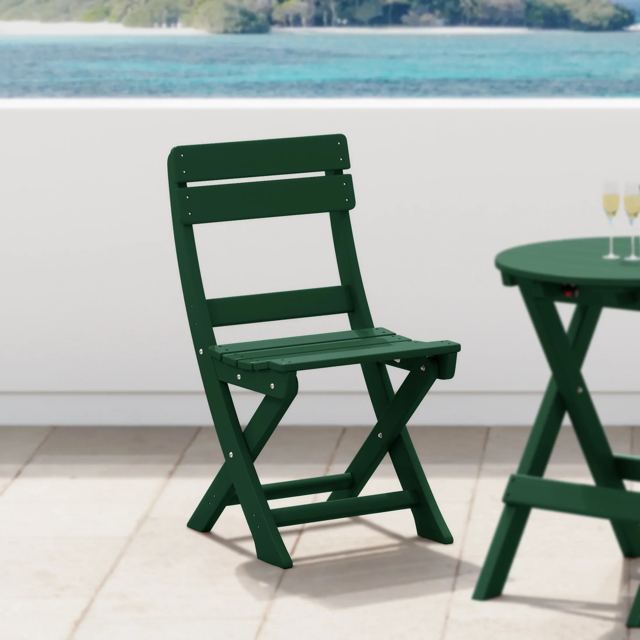 Paradise HDPE Outdoor Patio Modern Folding Dining Chair