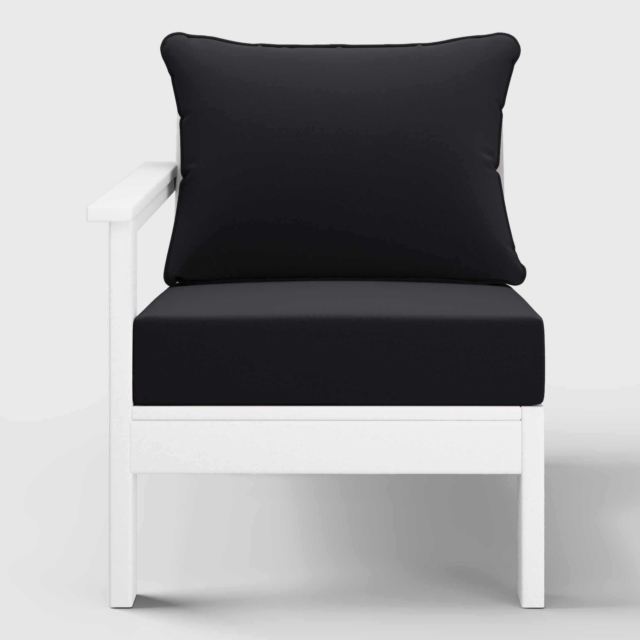 Portsmouth Outdoor Patio HDPE Left Arm Sectional Corner Club Chair with Patio Cushions