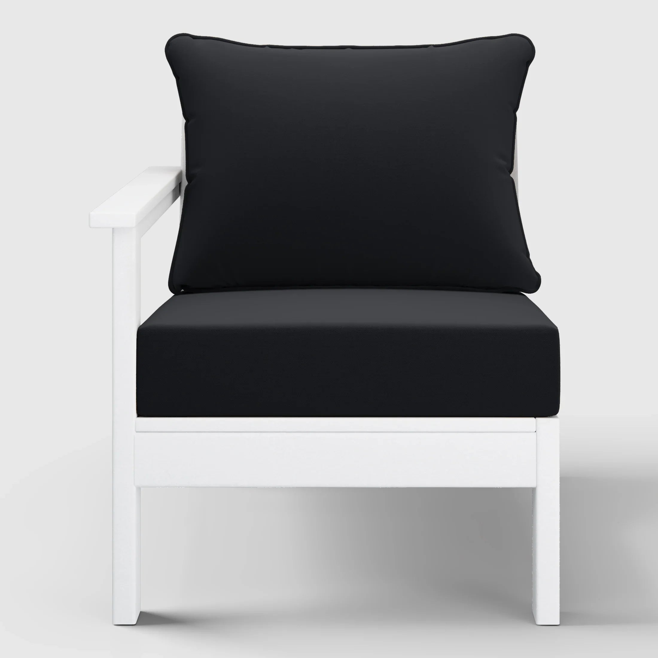Portsmouth Outdoor Patio HDPE Left Arm Sectional Corner Club Chair with Patio Cushions