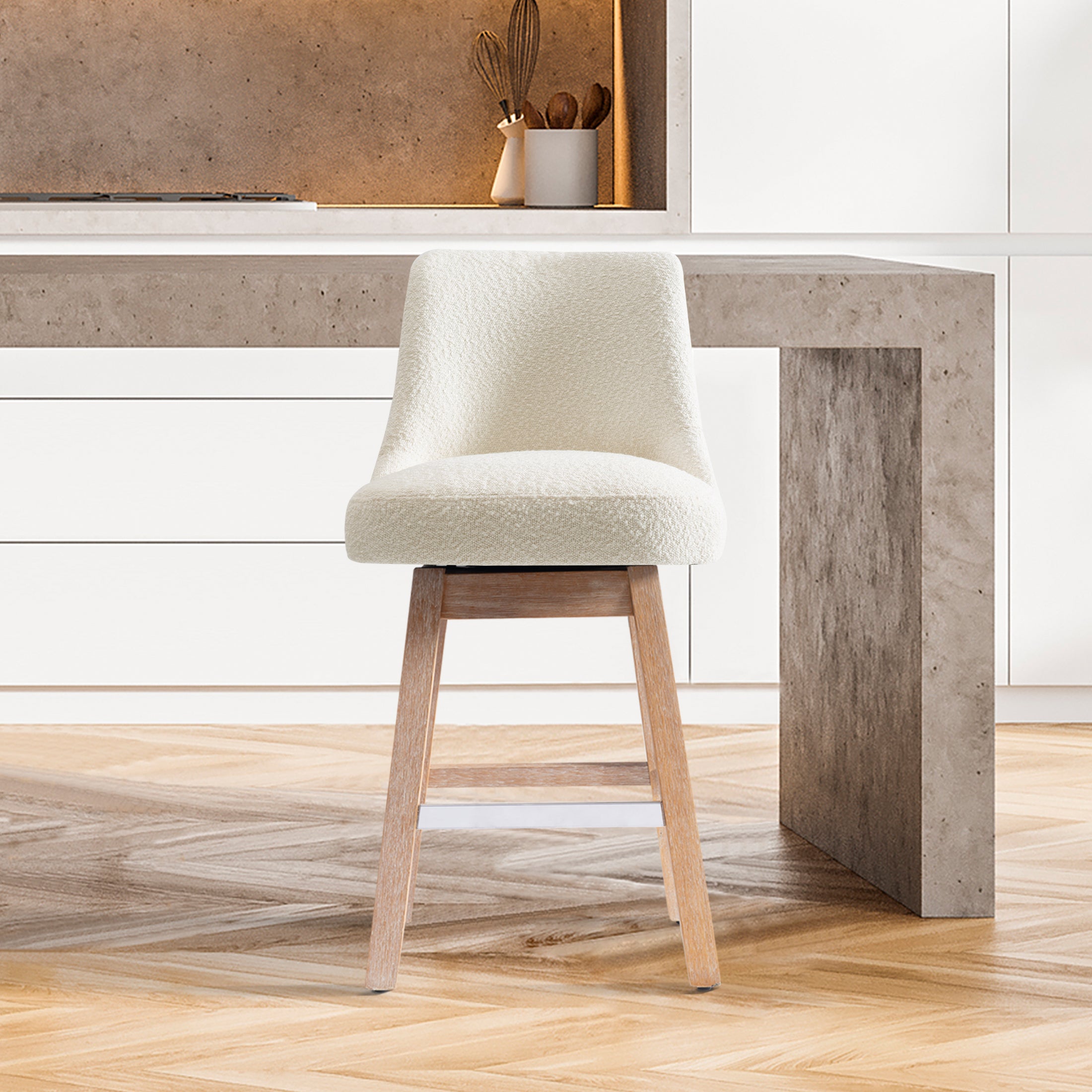 Amélie 26" Upholstered Swivel Counter Height Bar Stool