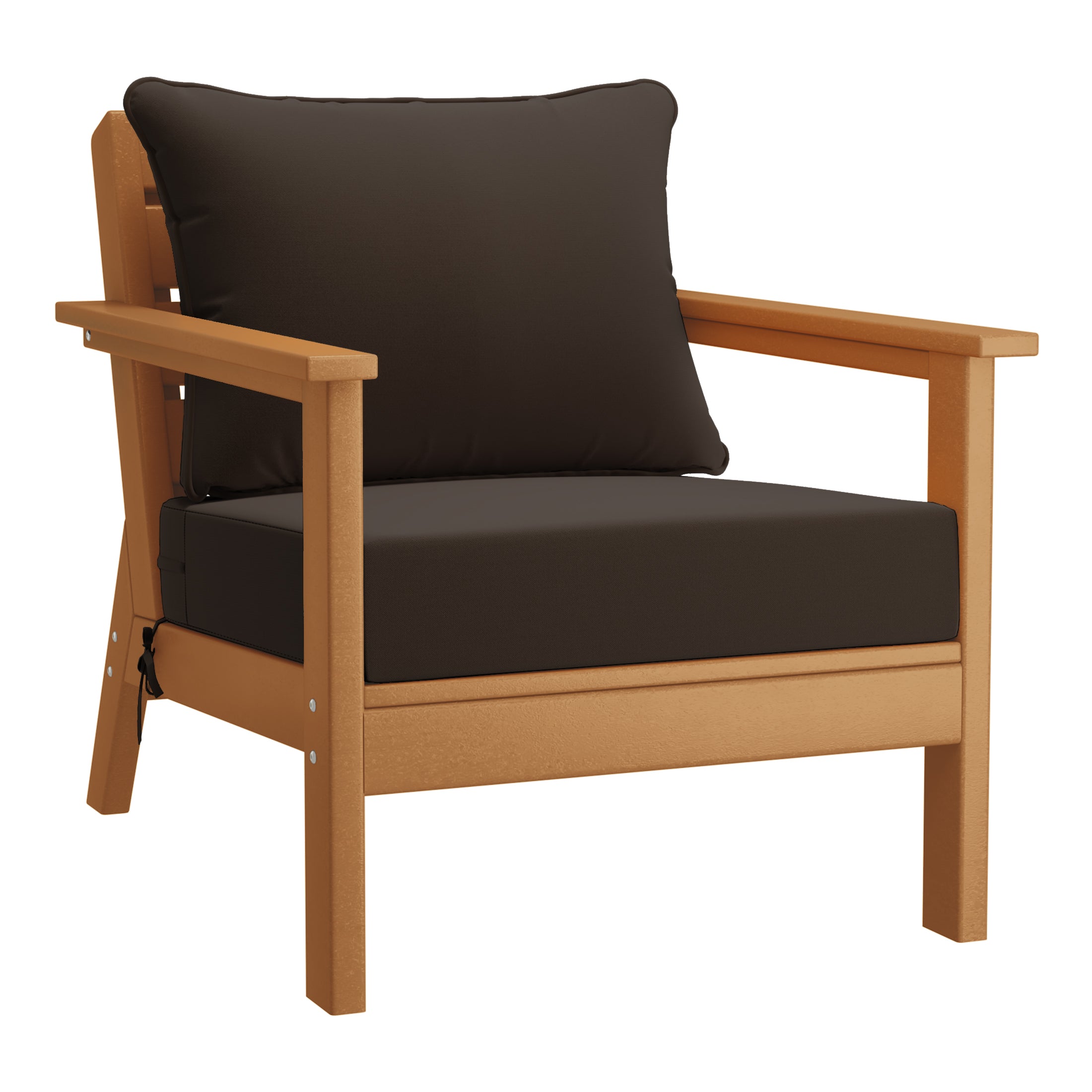 Portsmouth Outdoor Modern HDPE Patio Club Chairs with Deep Seat Cushions (Set of 2)