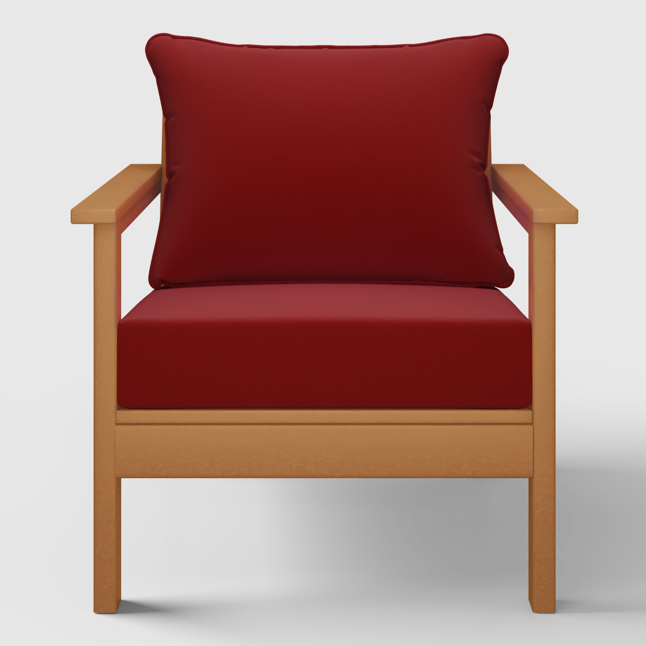 Portsmouth Outdoor Modern HDPE Patio Club Chair with Deep Seat Cushions