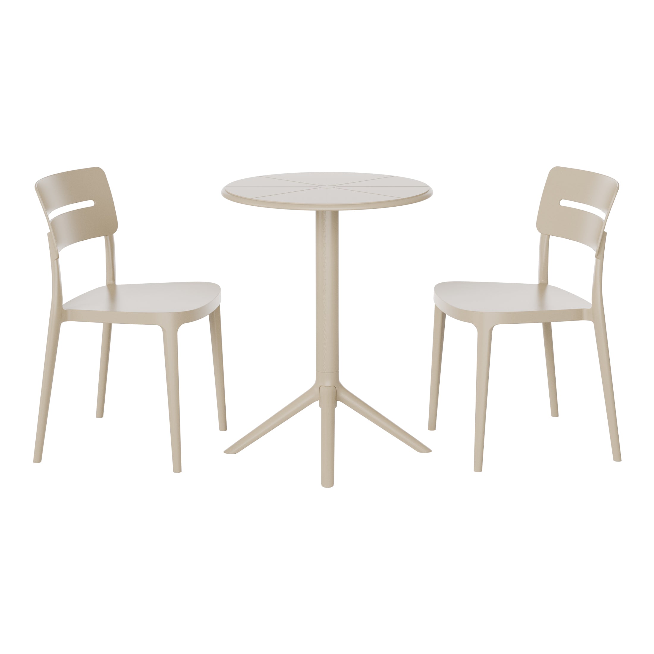 Sunshine 3-Piece Outdoor Resin Patio Bistro Set with Stackable Patio Dining Chairs